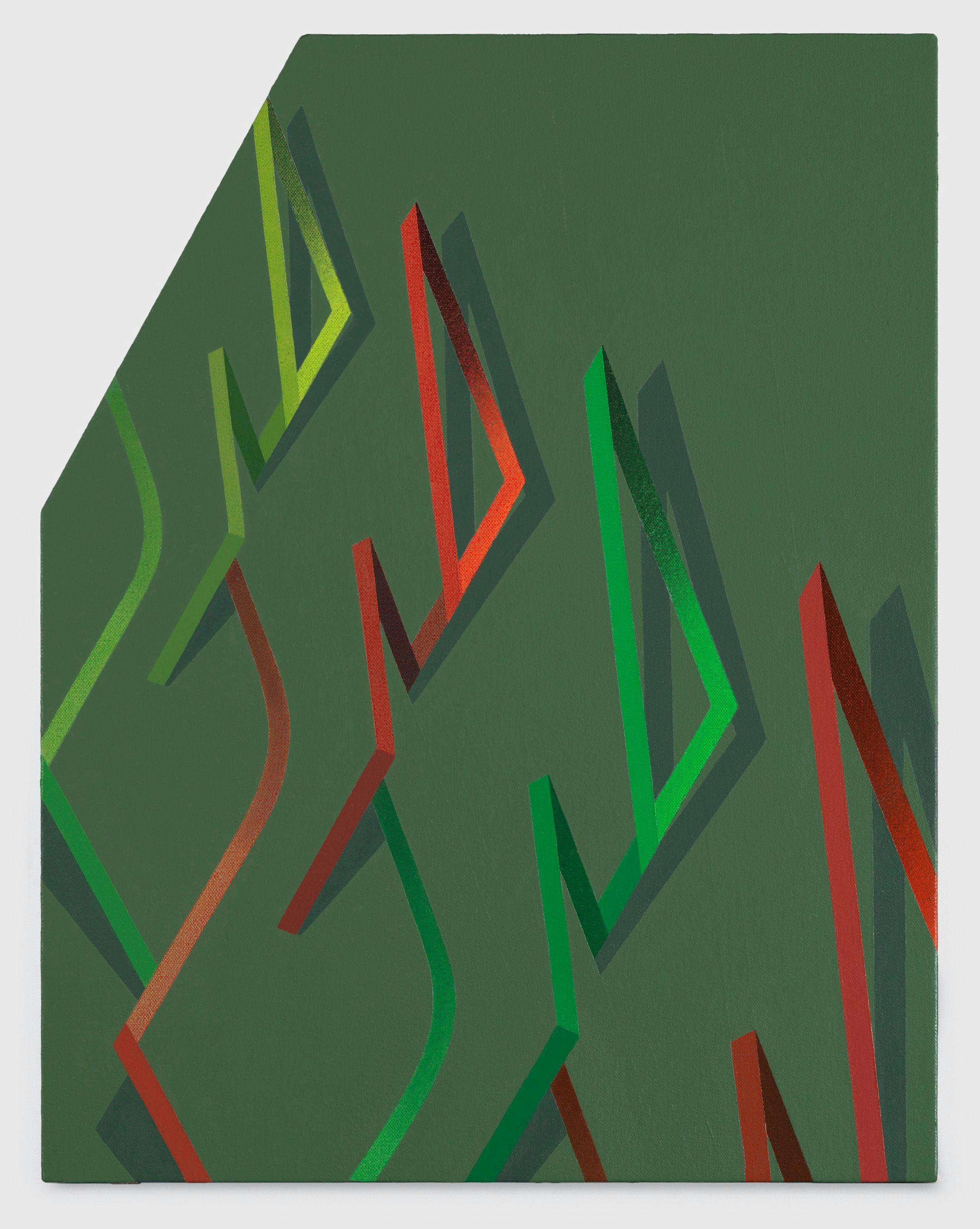 A painting by Tomma Abts, titled Stino, dated 2019.