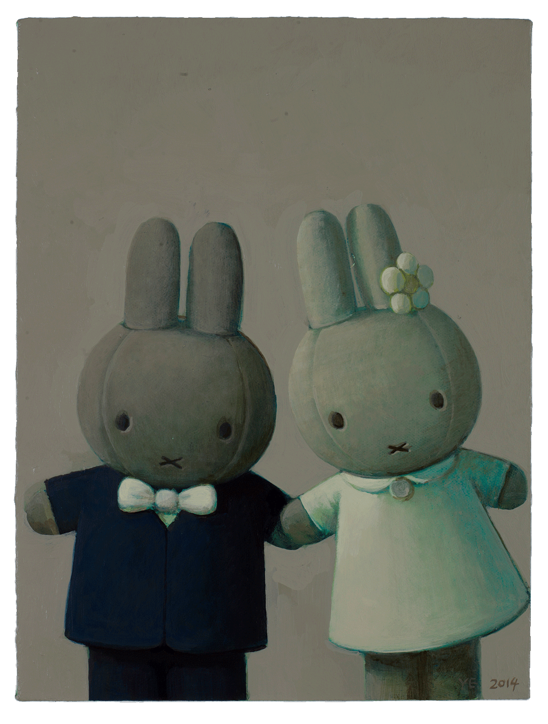 A painting by Liu Ye, titled Miffy Getting Married, dated 2014.