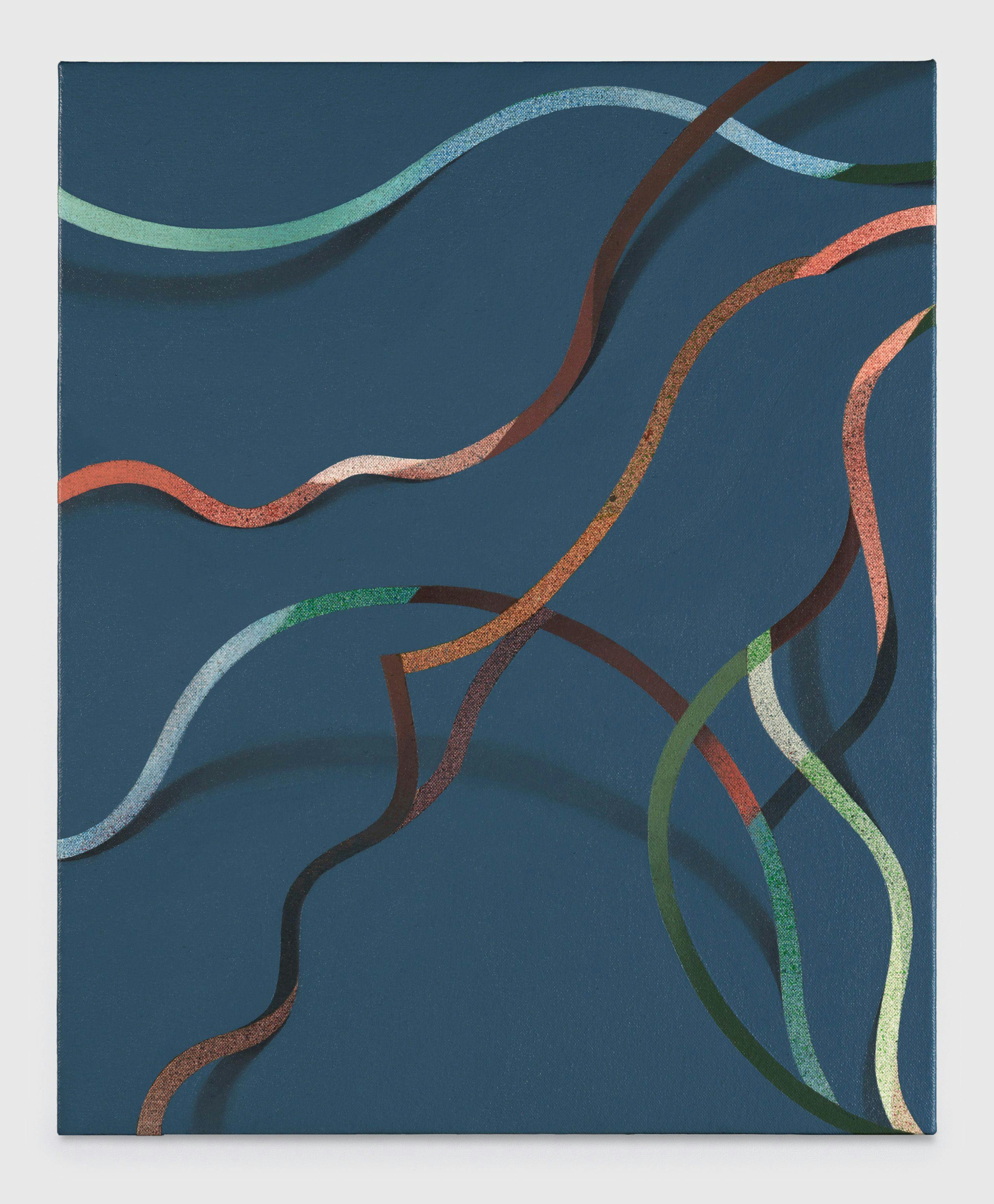 A painting by Tomma Abts, titled Saeben, dated 2019.