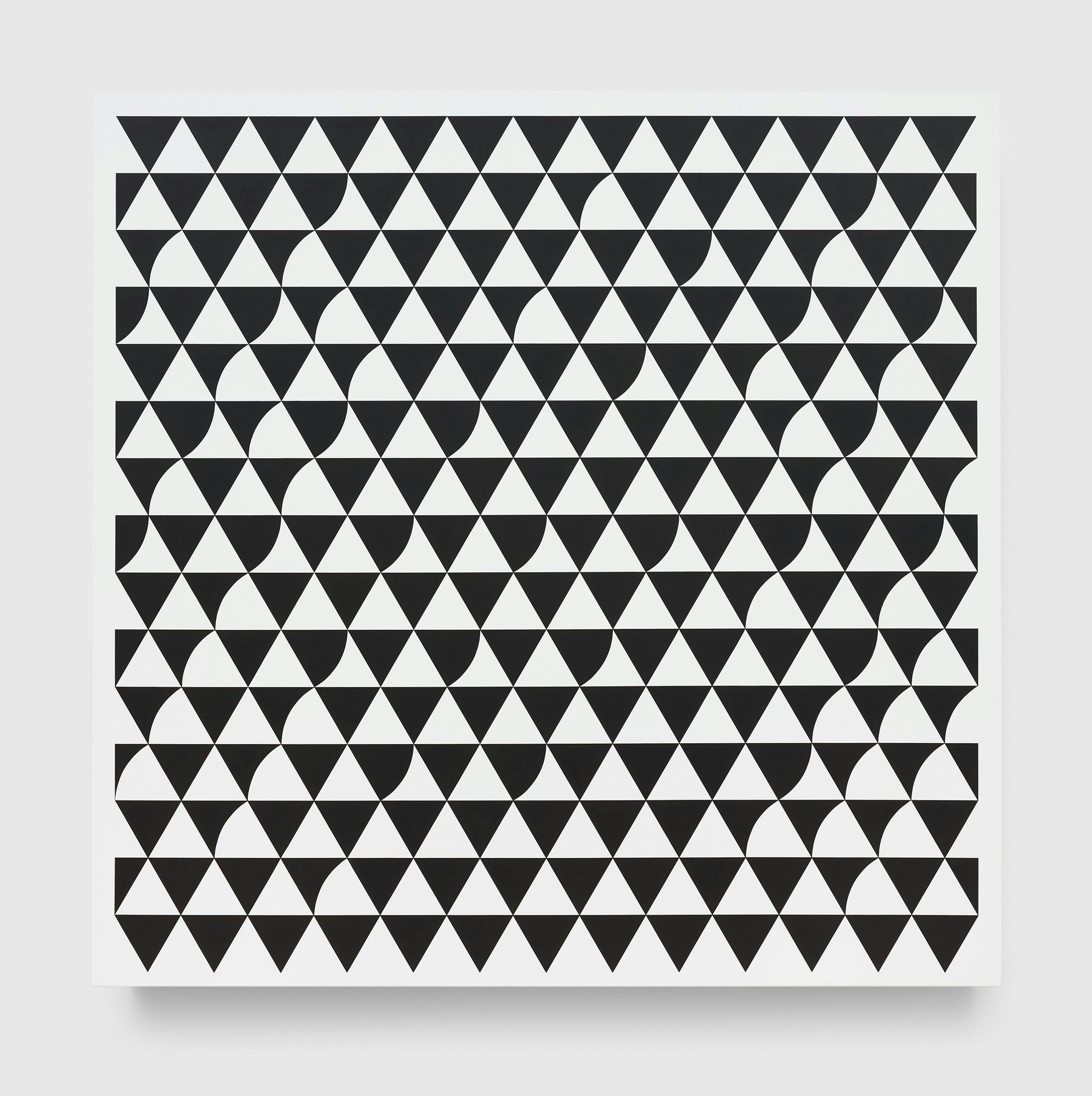 A painting by Bridget Riley, titled Rustle 6, dated 2015.