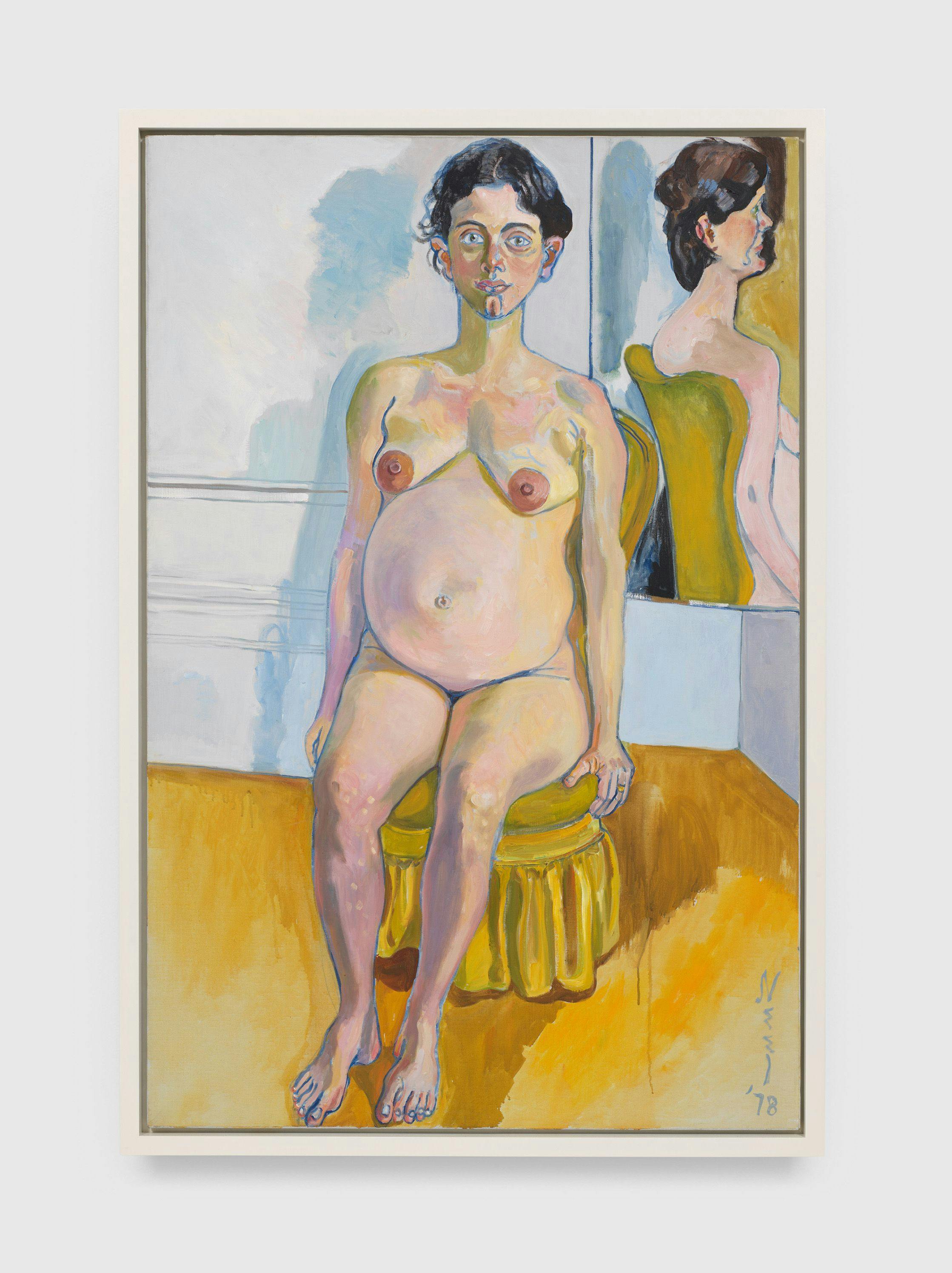 A painting by Margaret Evans, titled Pregnant, dated 1978.