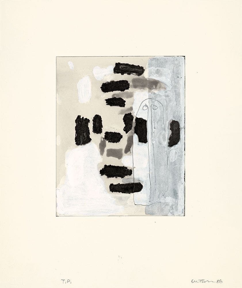 An untitled mixed media work on paper by Al Taylor, dated 1988.