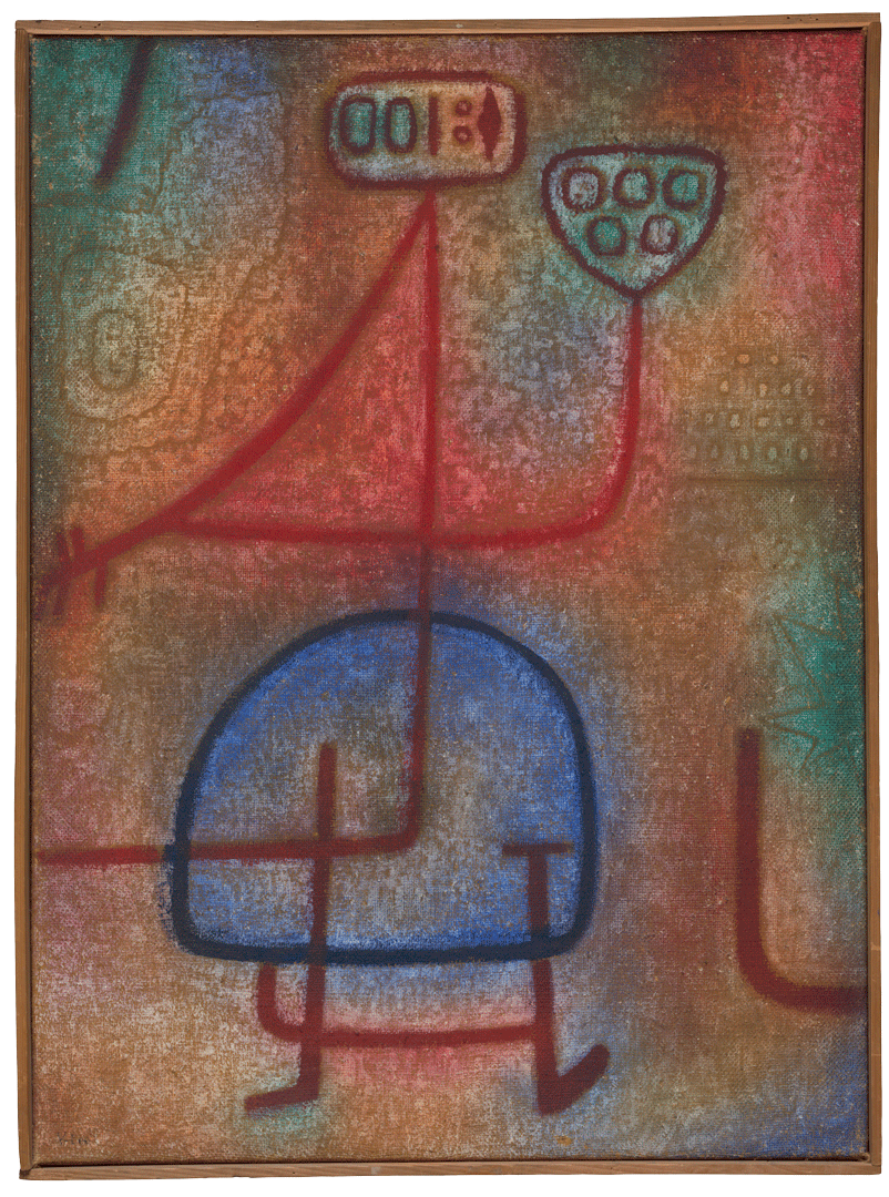 A mixed media work on burlap by Paul Klee, titled la belle jardini√®re, 1939, 1237 La Belle Jardini√®re, 1939, 1237, dated 1939.