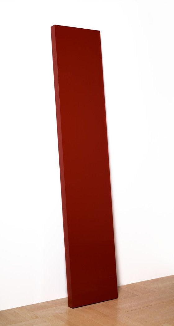 A sculpture by John McCracken, titled Plank, from the Collection of the Los Angeles County Museum of Art, dated 1976.