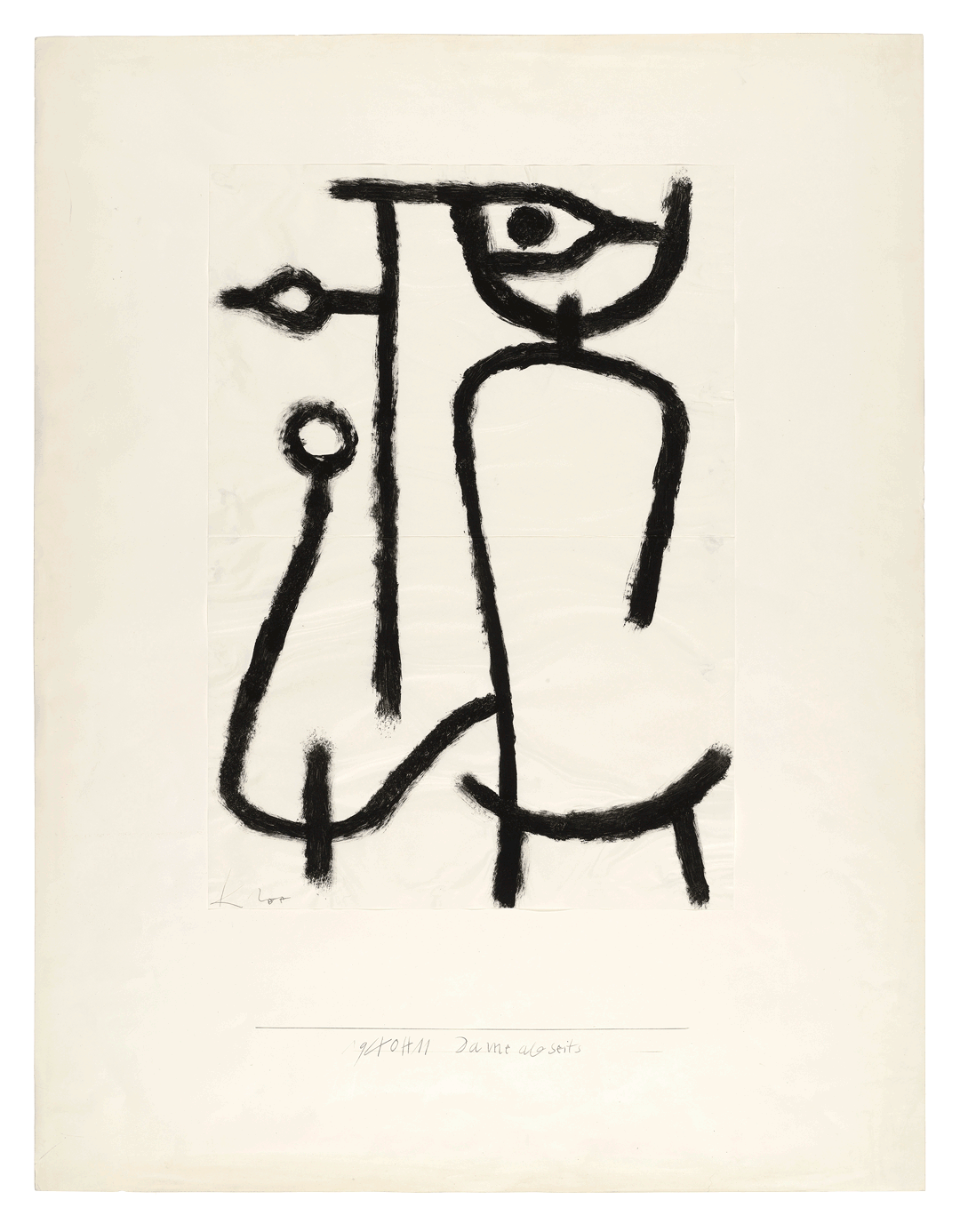 A mixed media work by Paul Klee, titled Lady Apart (Dame abseits), dated 1940.