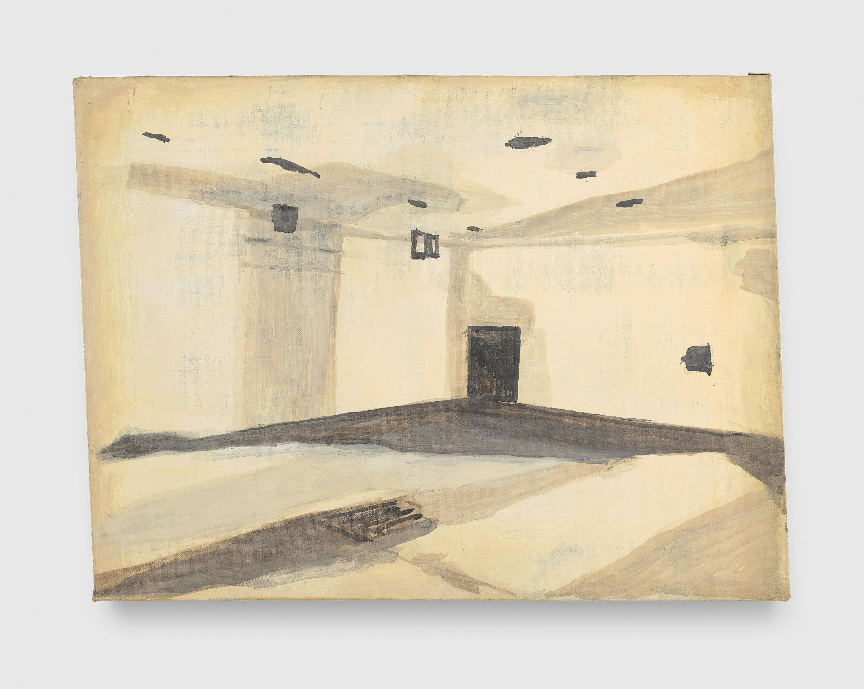 A painting by Luc Tuymans, titled Gaskamer, dated 1986.