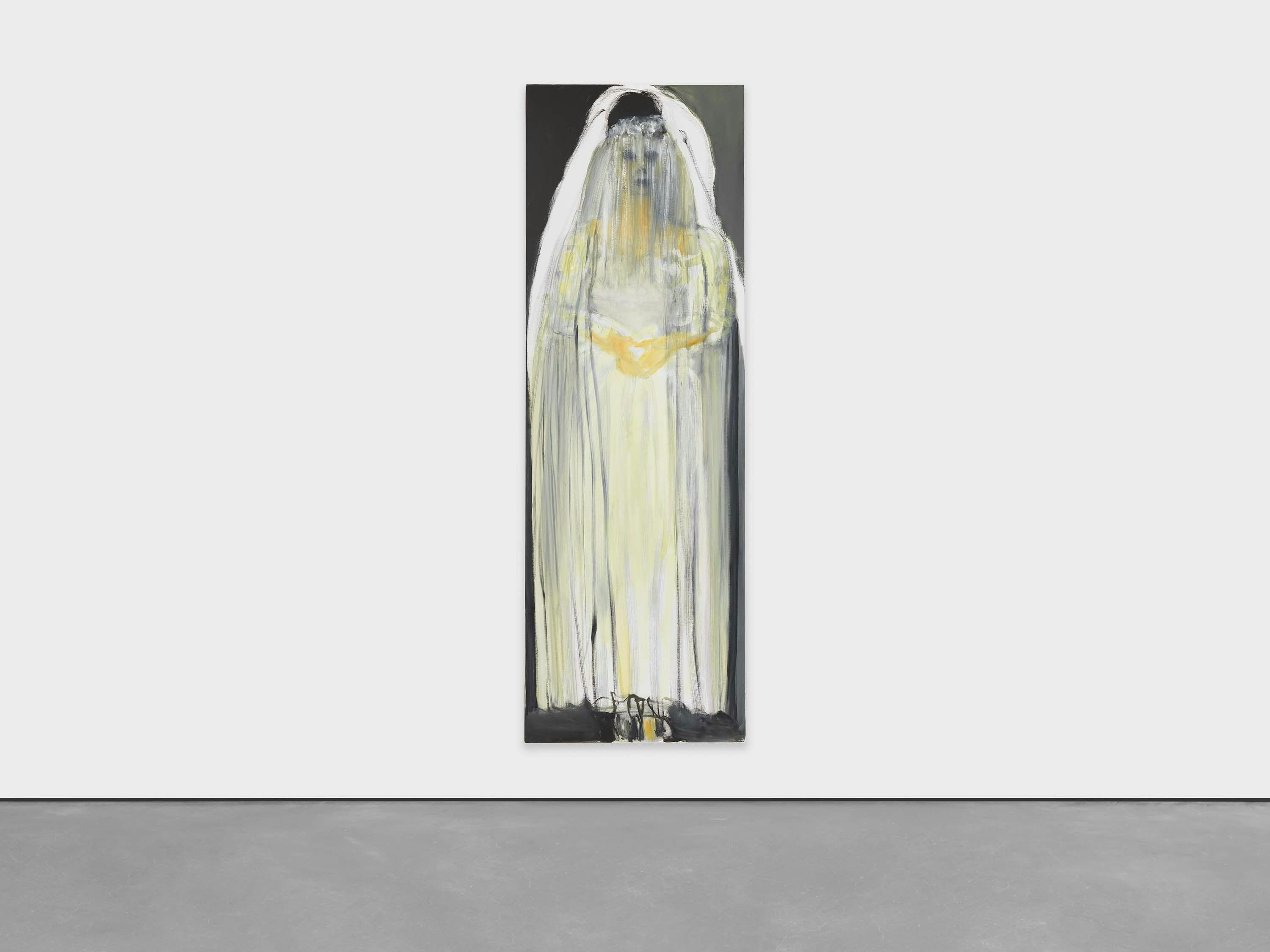 An oil on canvas painting by Marlene Dumas, titled Bride, dated 2018.