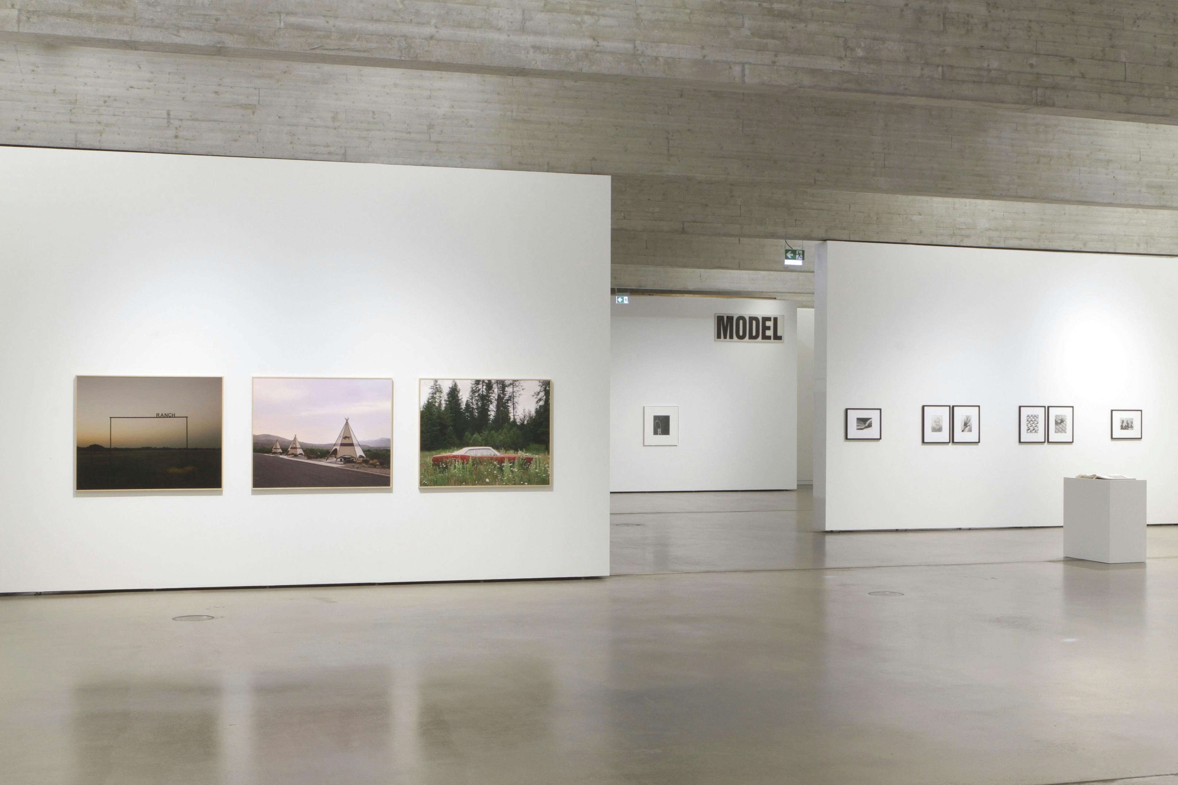 Installation view of the exhibition, Christopher Williams: Between Art and Commerse, at the Biennale für aktuelle Fotografie, dated 2020.