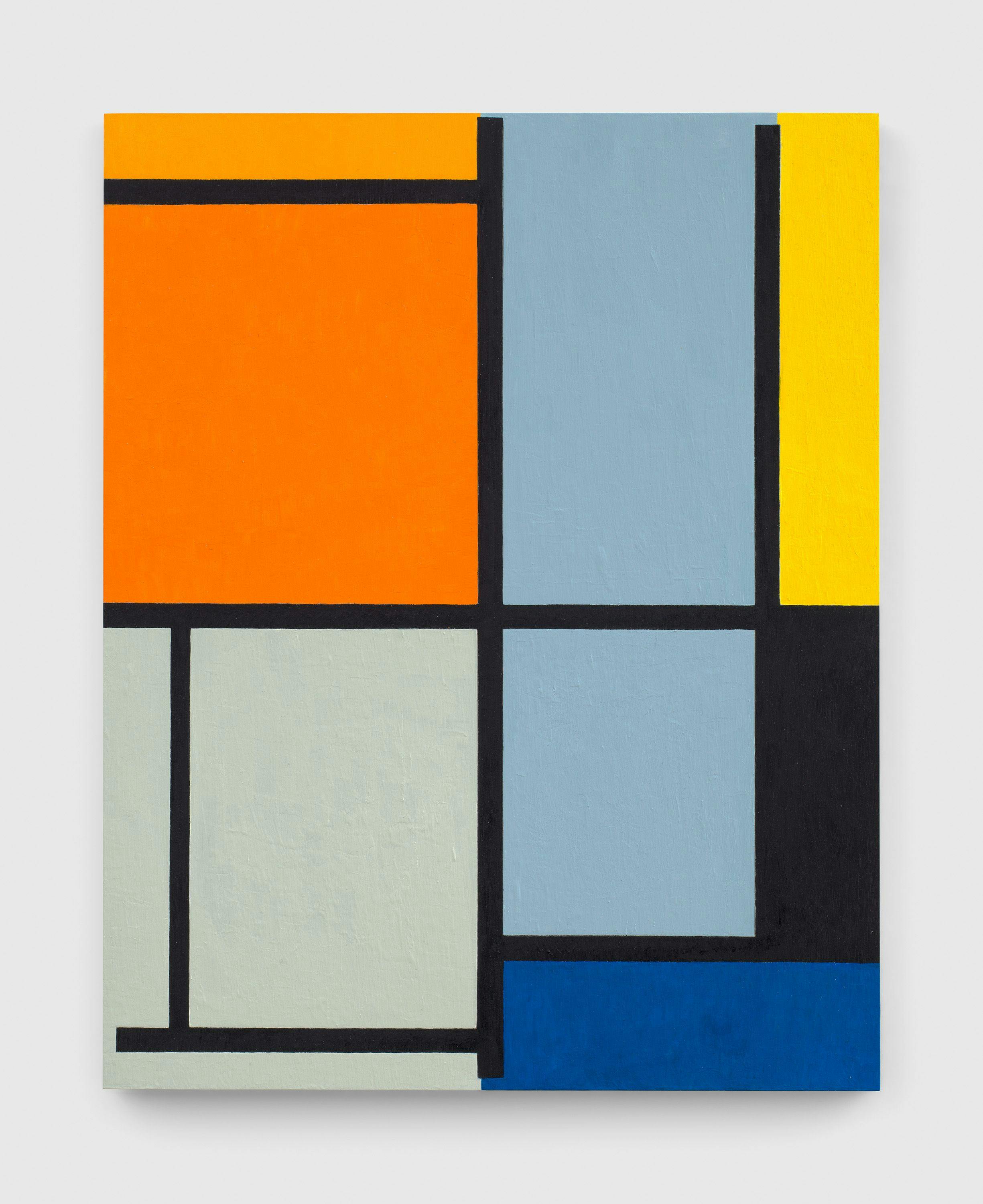 A painting by Sherrie Levine, titled After Piet Mondrian: 3, dated 2023.