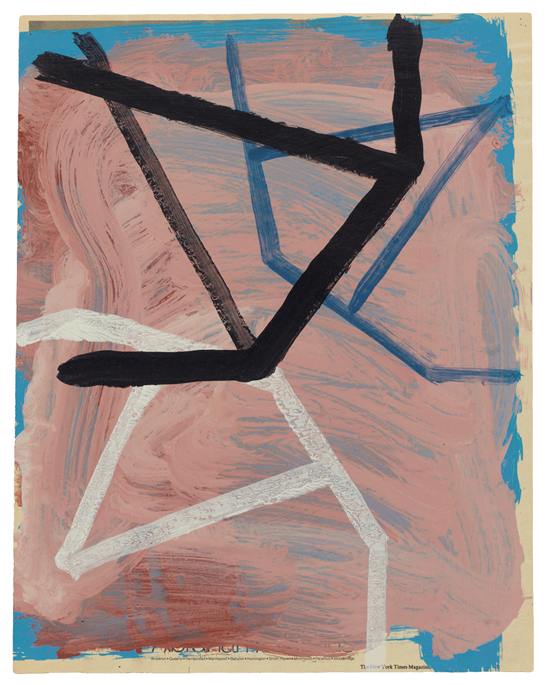 A painting on newsprint by Al Taylor, titled [no title], circa 1985.