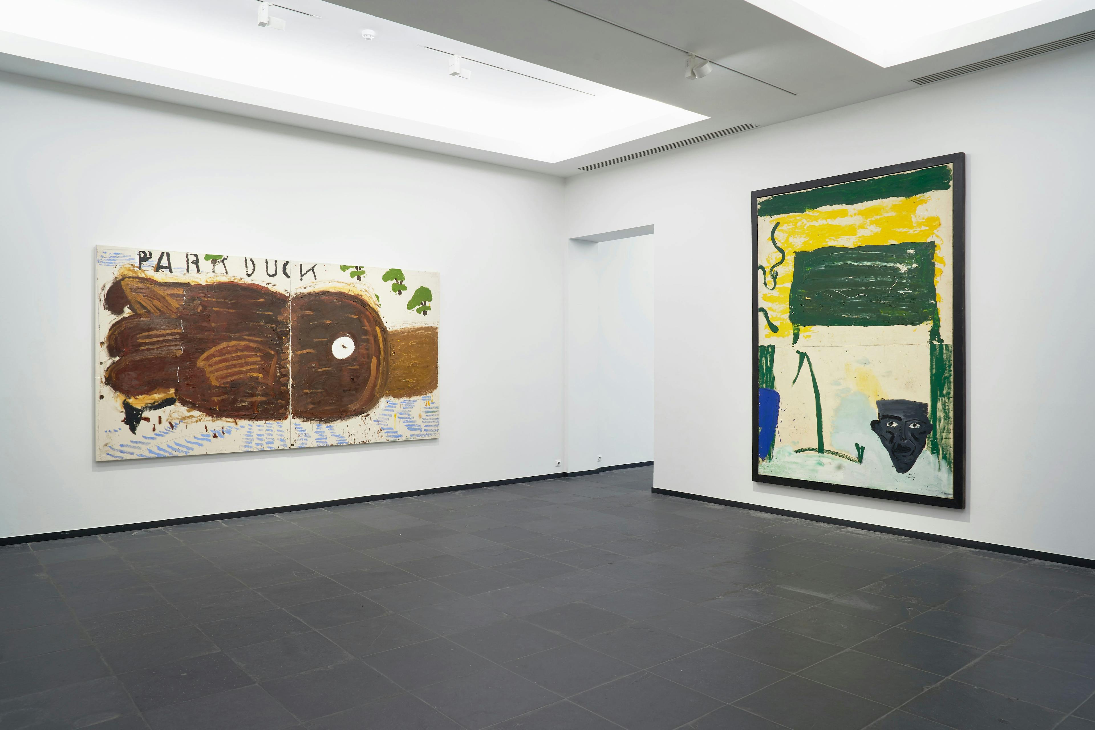 Installation view of the exhibition, Rose Wylie: picky people notice...,, at S.M.A.K. in Ghent, dated 2022.