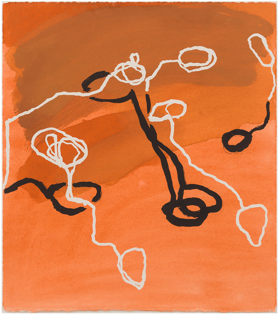 A mixed media work on paper by Al Taylor, titled Rolled Greek Puddles, dated 1992.