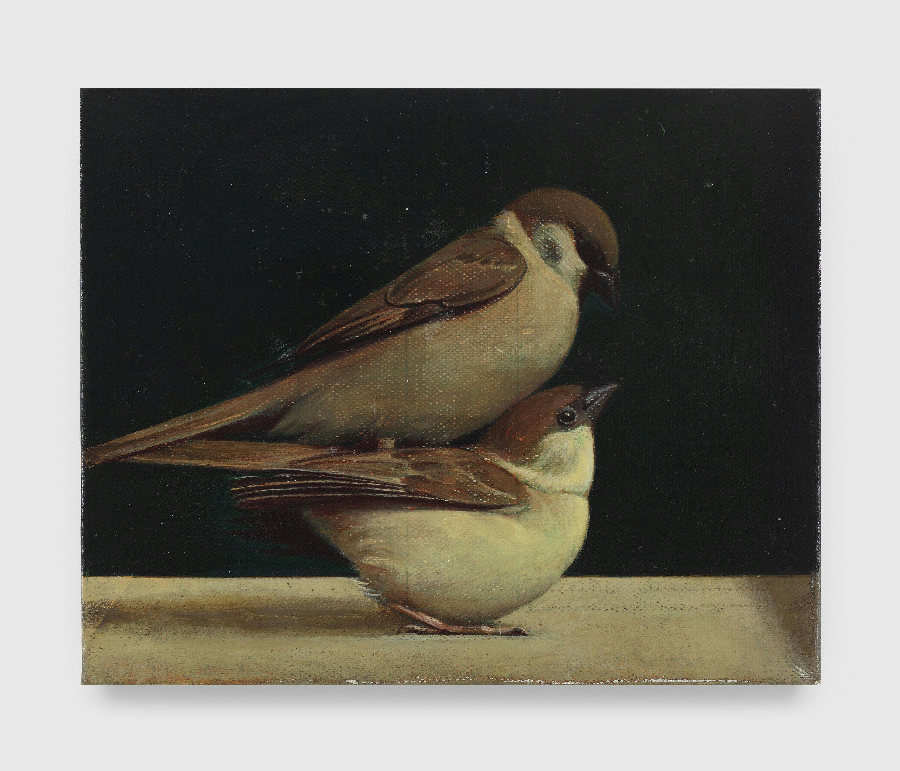A painting by Liu Ye, titled Bird on Bird, dated 2011.