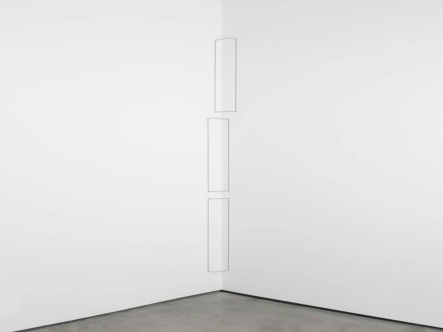 A sculpture by Fred Sandback, titled Untitled (RLL of A Series of Eight Sculptures, Closed Series), dated 1969.