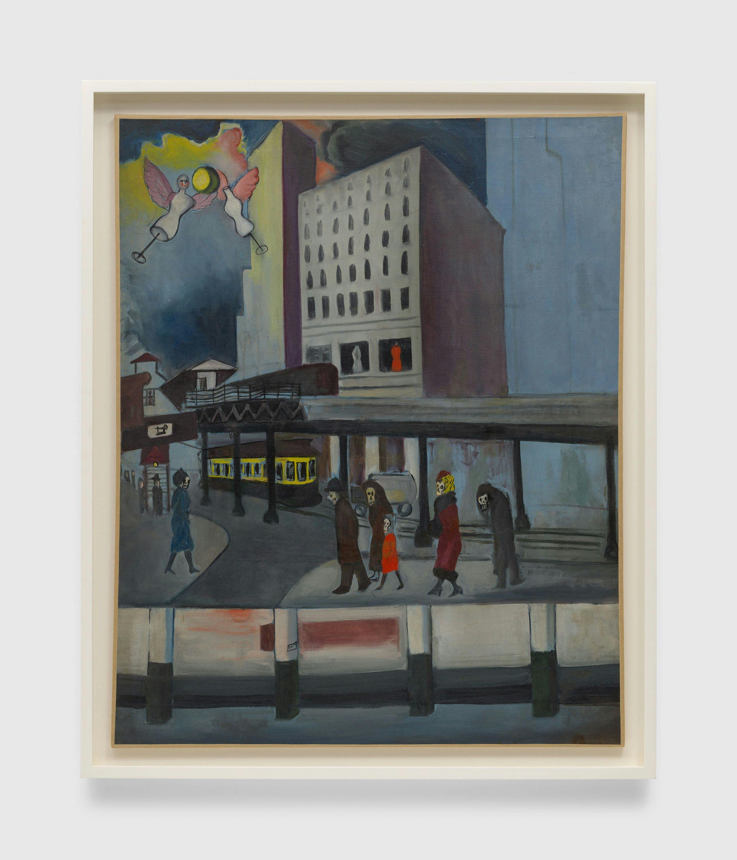 A painting by Alice Neel, titled Synthesis of New York—The Great Depression, dated 1933.
