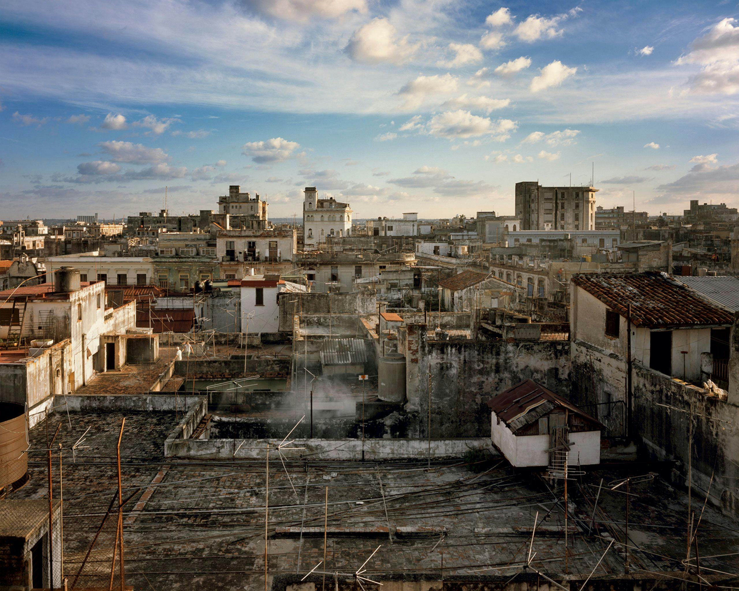 A photograph by Stan Douglas, titled Rooftops, Habana Vieja, dated 2004.