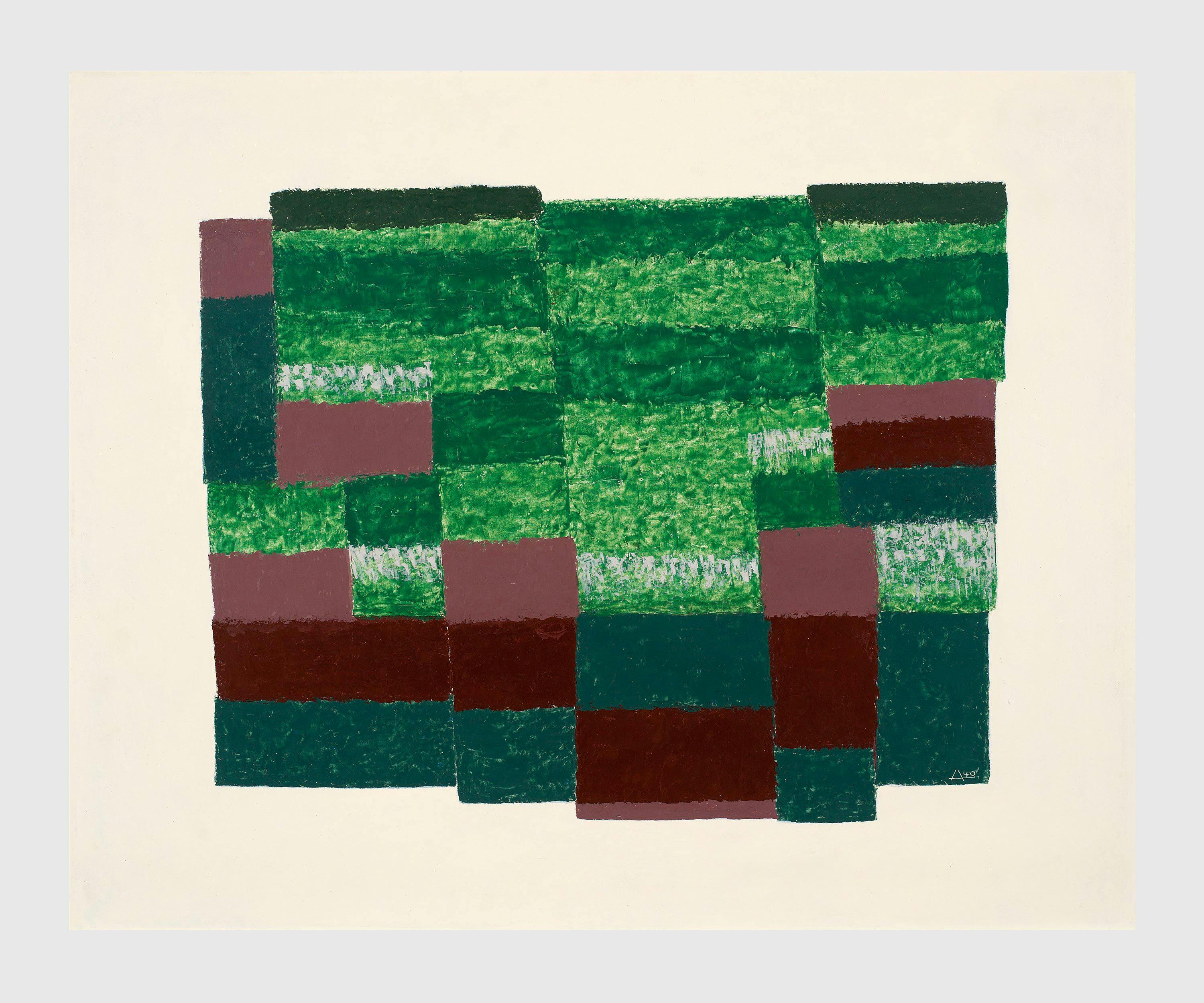 A painting by Josef Albers, titled Tierra Verde, dated 1940.