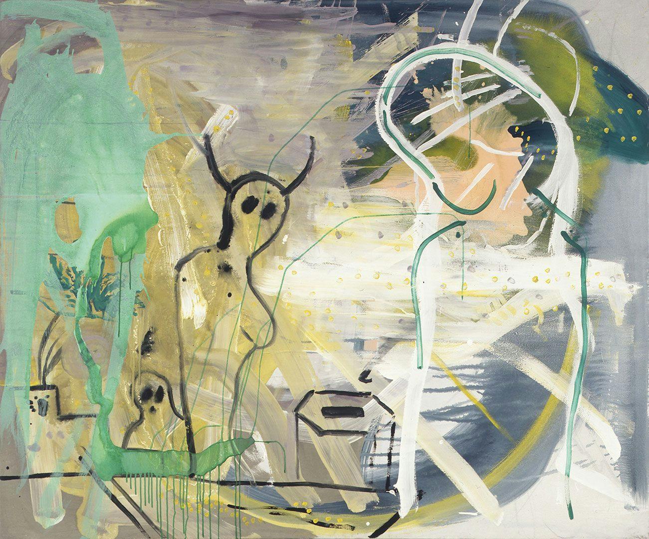 A painting by Sigmar Polke titled Gespenst, translated as Ghost, dated 1982.