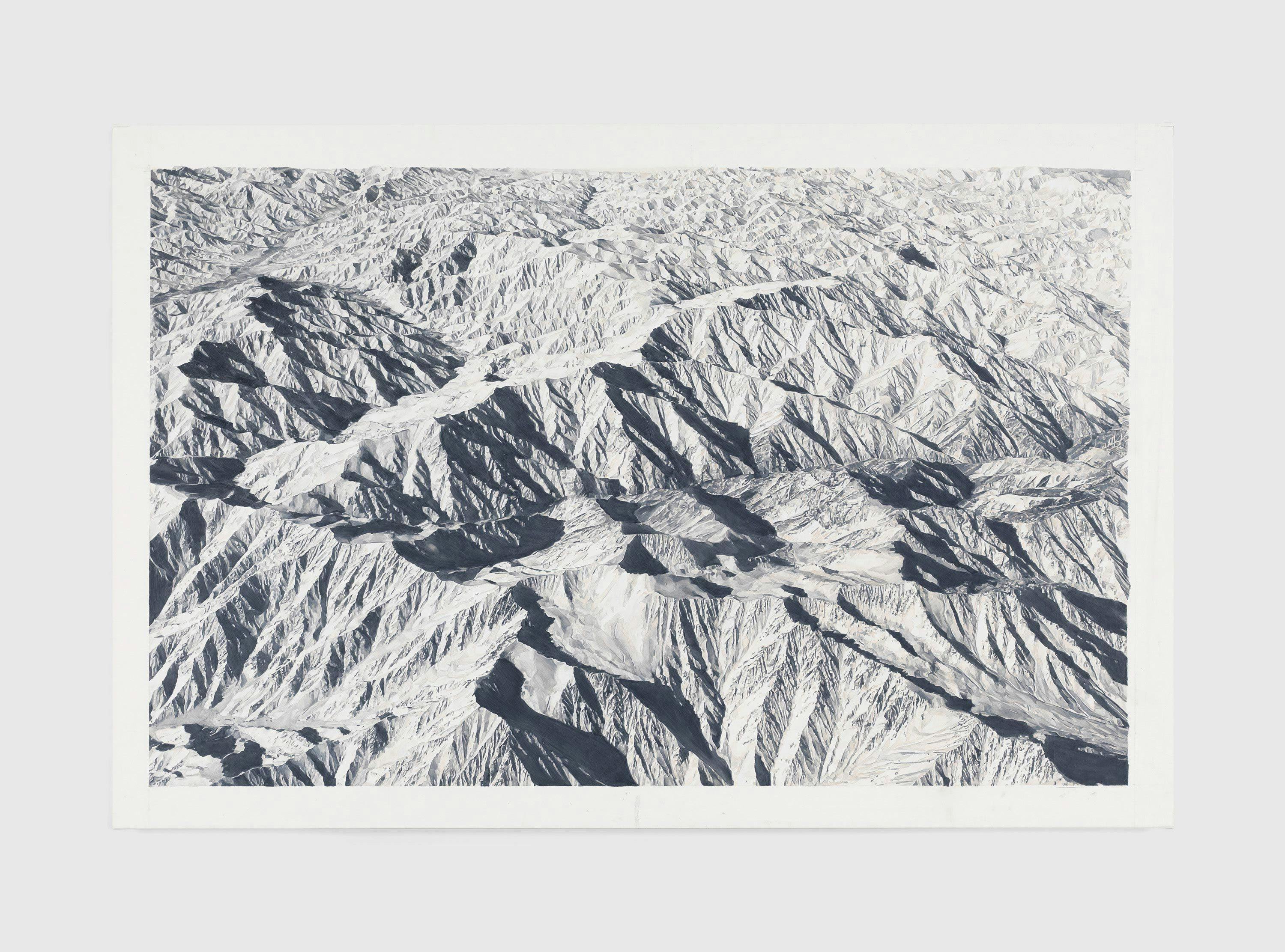 A painting by Toba Khedoori, titled Untitled (mountains 1), dated 2010 to 2011.