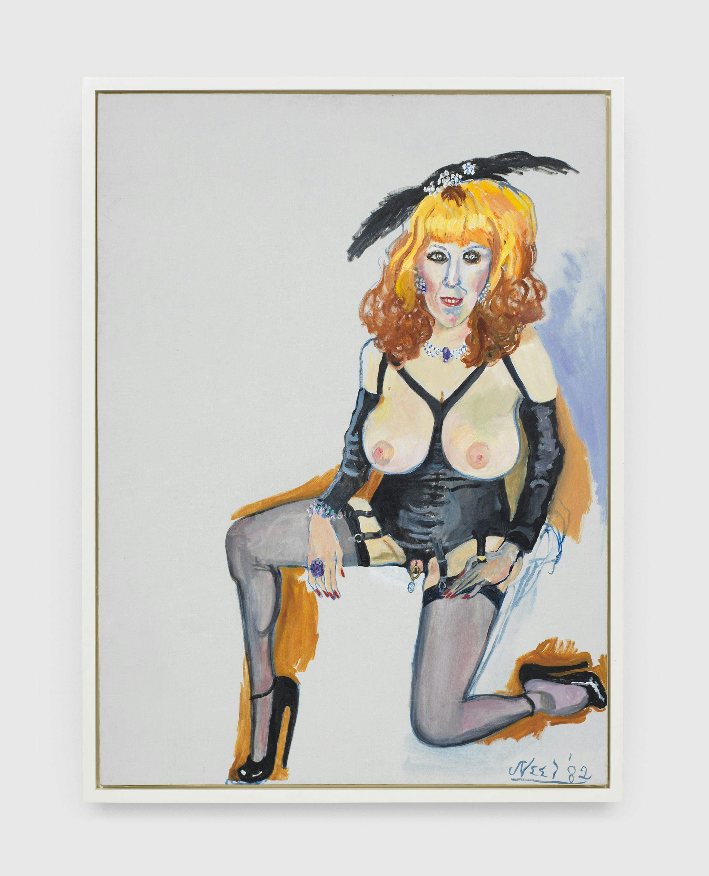 A painting by Alice Neel, titled Annie Sprinkle, dated 1982.