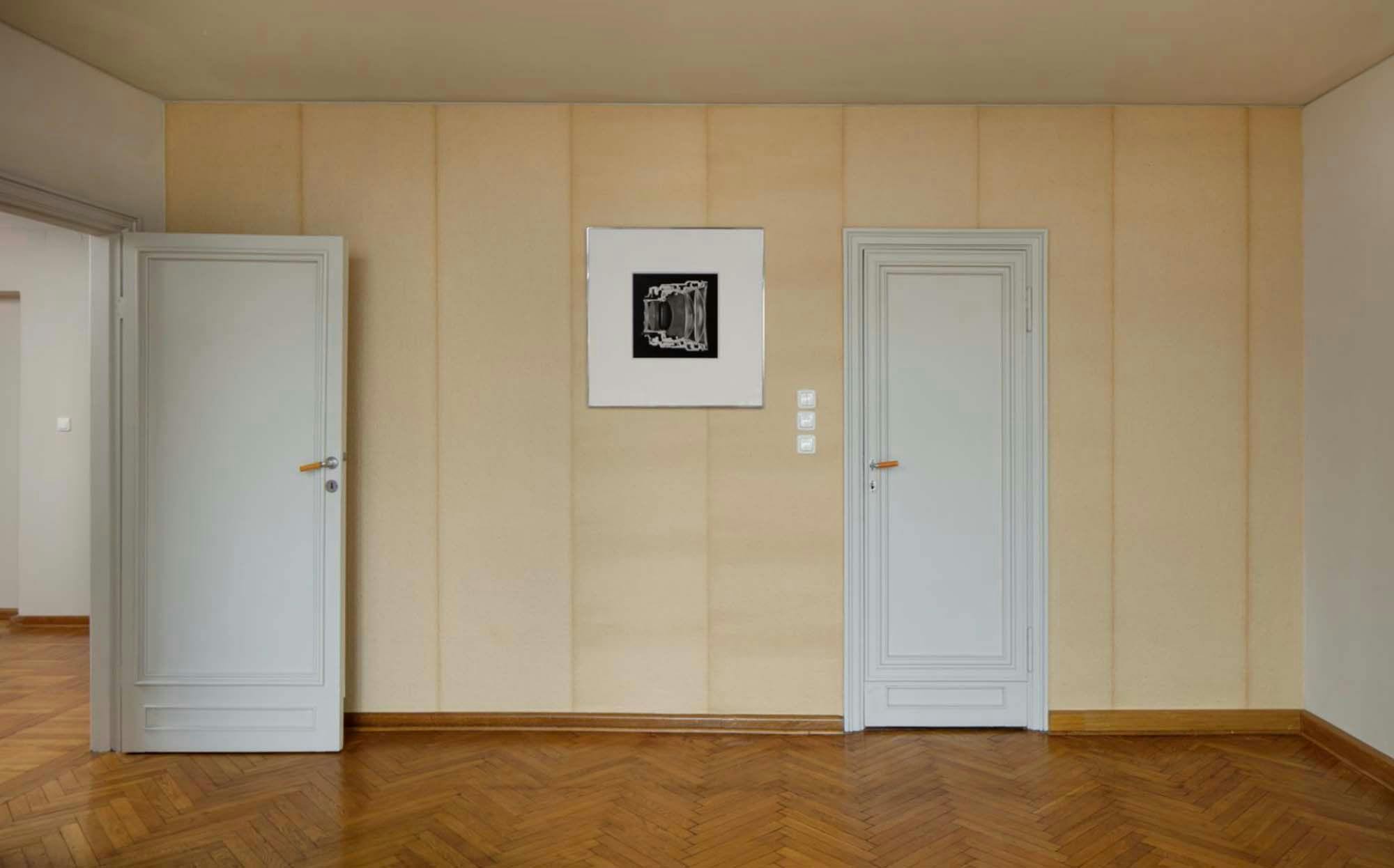 An installation view of an exhibition titled, Christopher Williams: a 48‑hour display of quality framing materials, at Haubrok Foundation, Berlin, in 2021.