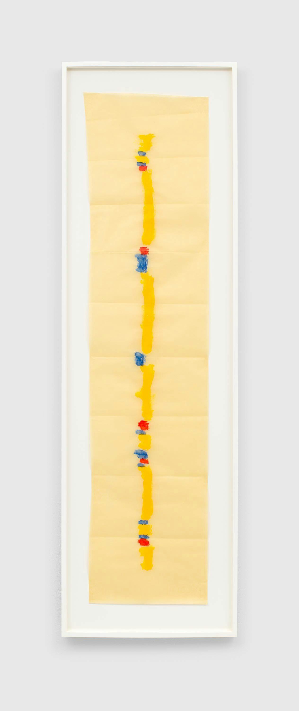 An acrylic paint on paper by Fred Sandback, called Untitled, circa 1995.