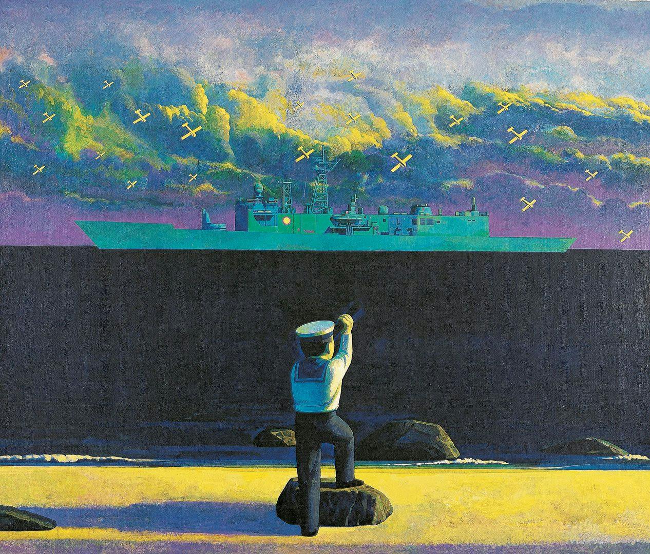 A painting by Liu Ye, titled Silence of the Sea, dated 1995.
