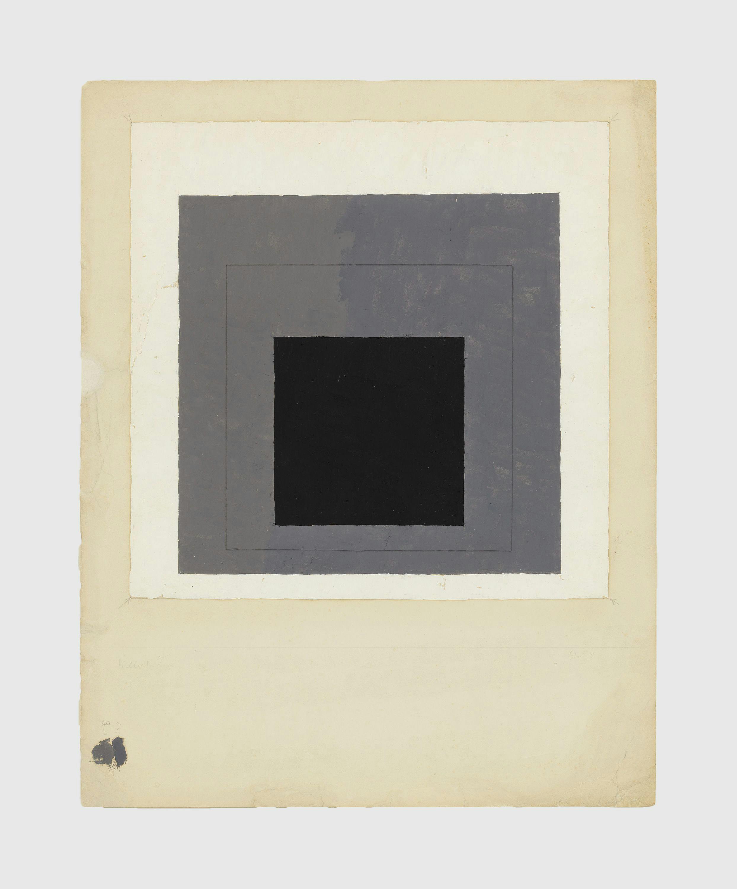 A painting by Josef Albers, titled Dominating White, circa 1927.