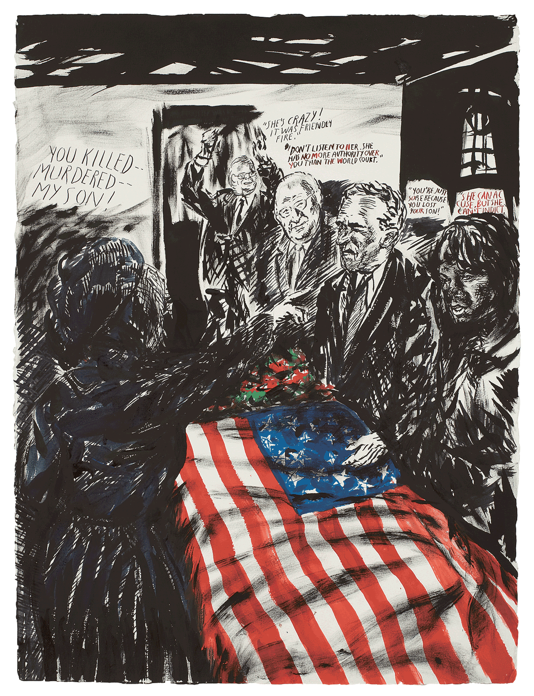 A drawing by Raymond Pettibon titled No Title (You killed--murdered--), dated 2007.
