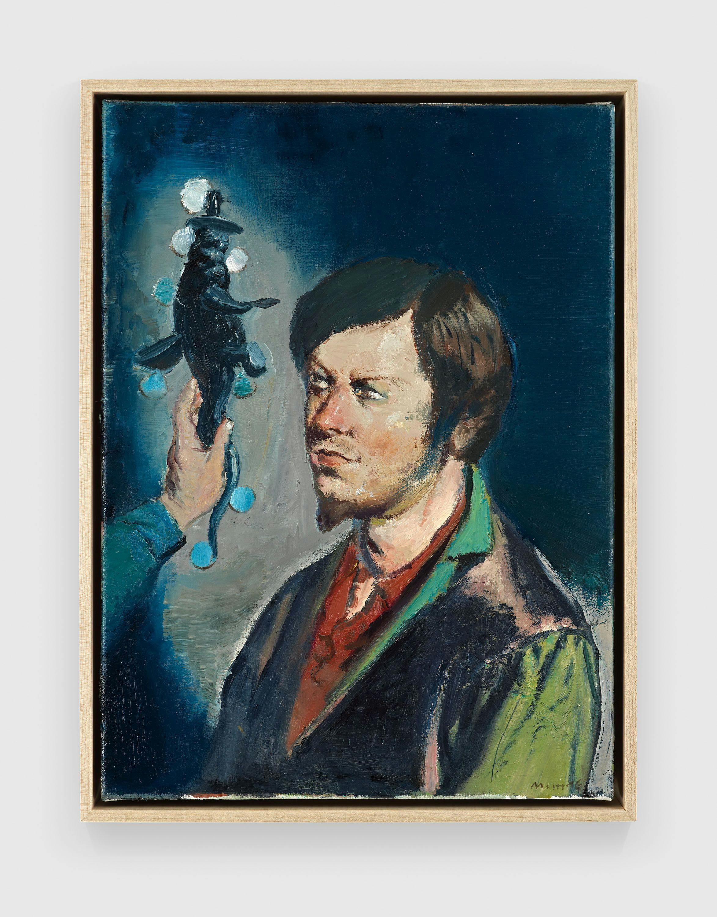 A painting by Neo Rauch, titled Das Teermännchen, dated 2016.