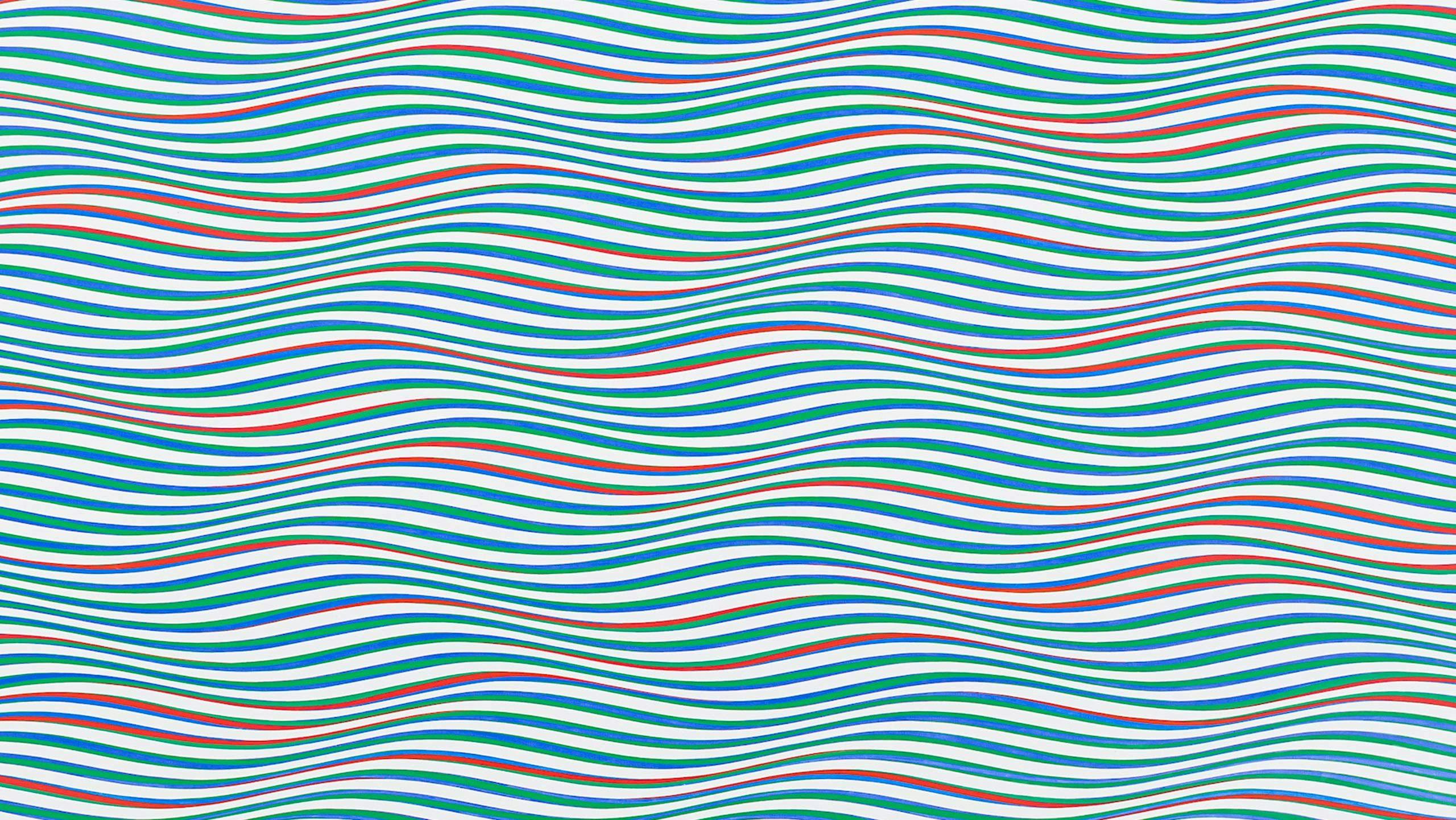 A painting by Bridget Riley titled Streak III, dated 1980.