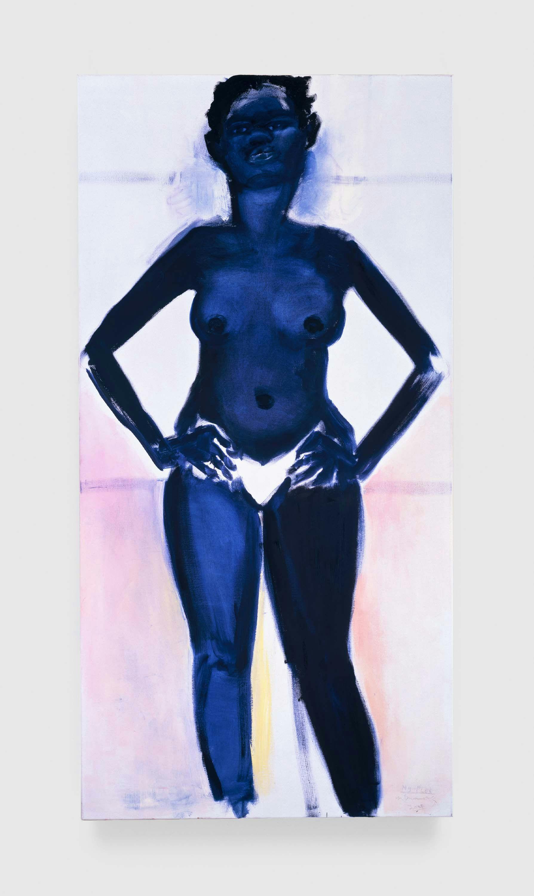 A painting by Marlene Dumas, titled My Plek (My Place), dated 2000.