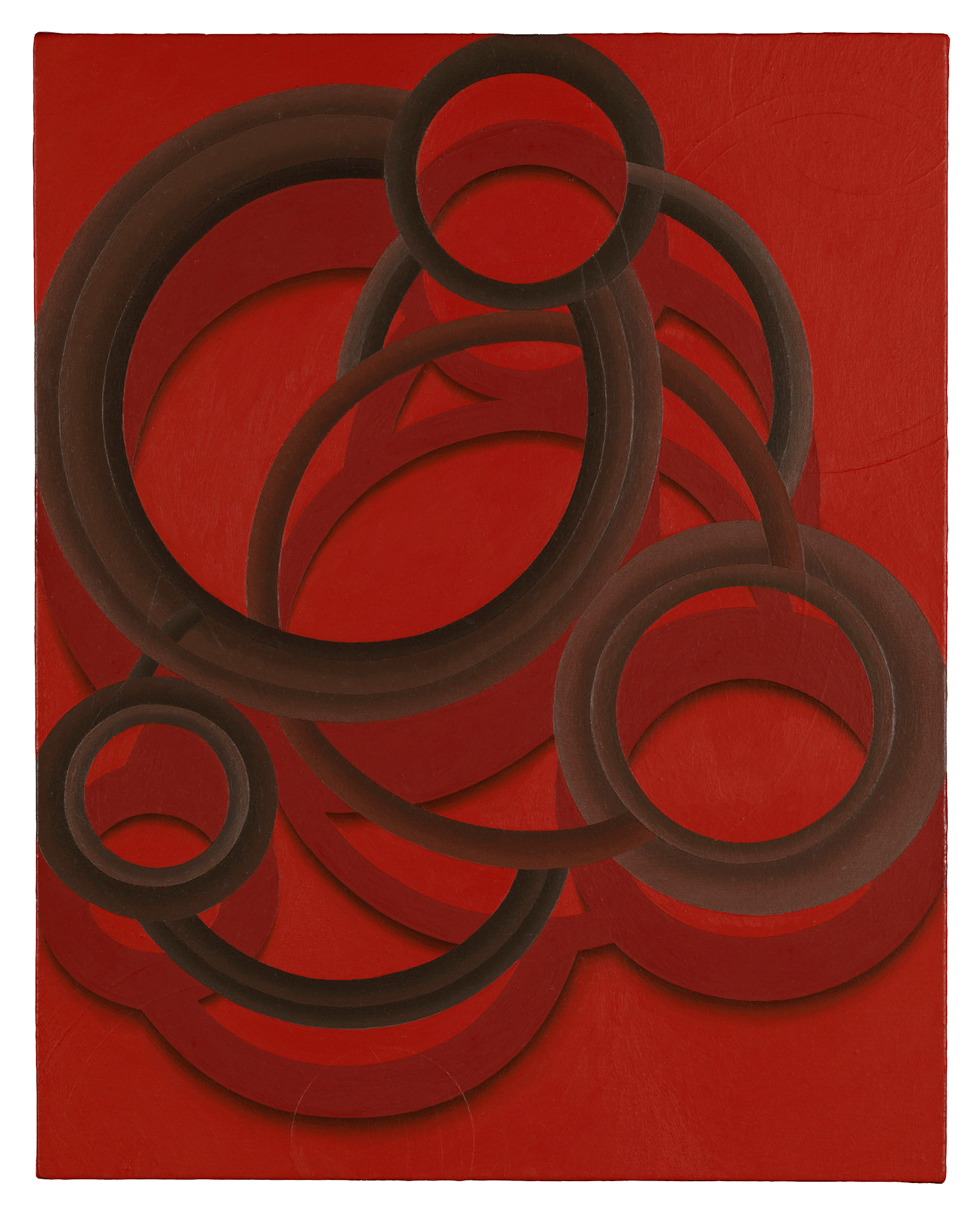A painting by Tomma Abts, titled Schwero, dated 2005.