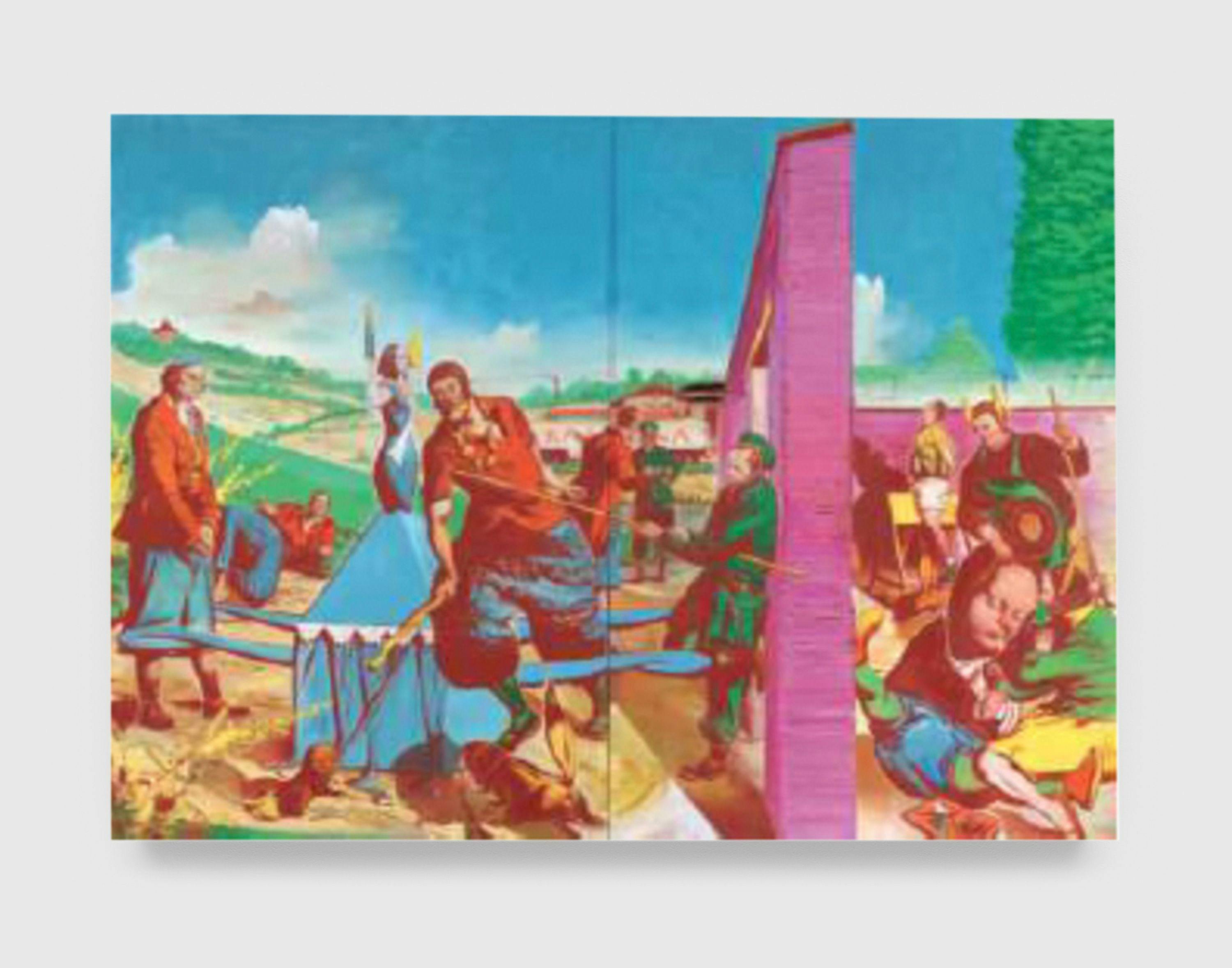 A painting by Neo Rauch, titled Die Kontrolle, dated 2010.