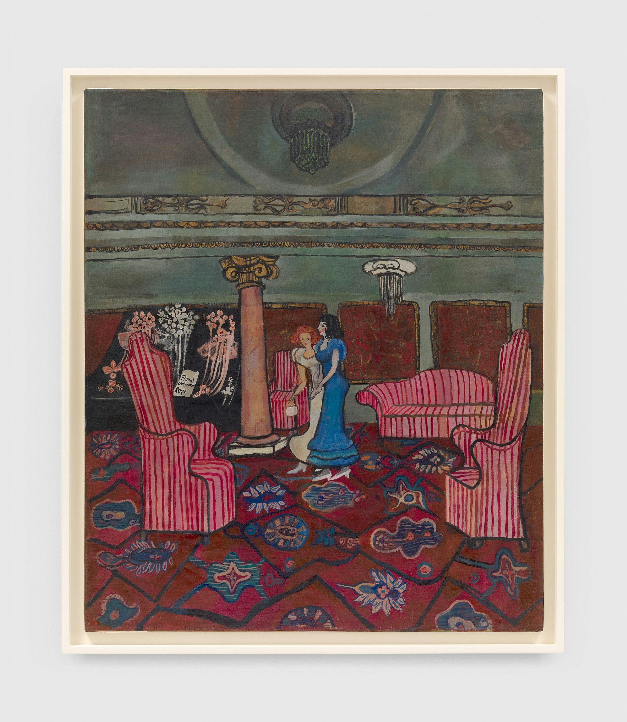 A painting by Alice Neel, titled Movie Lobby, dated 1932.
