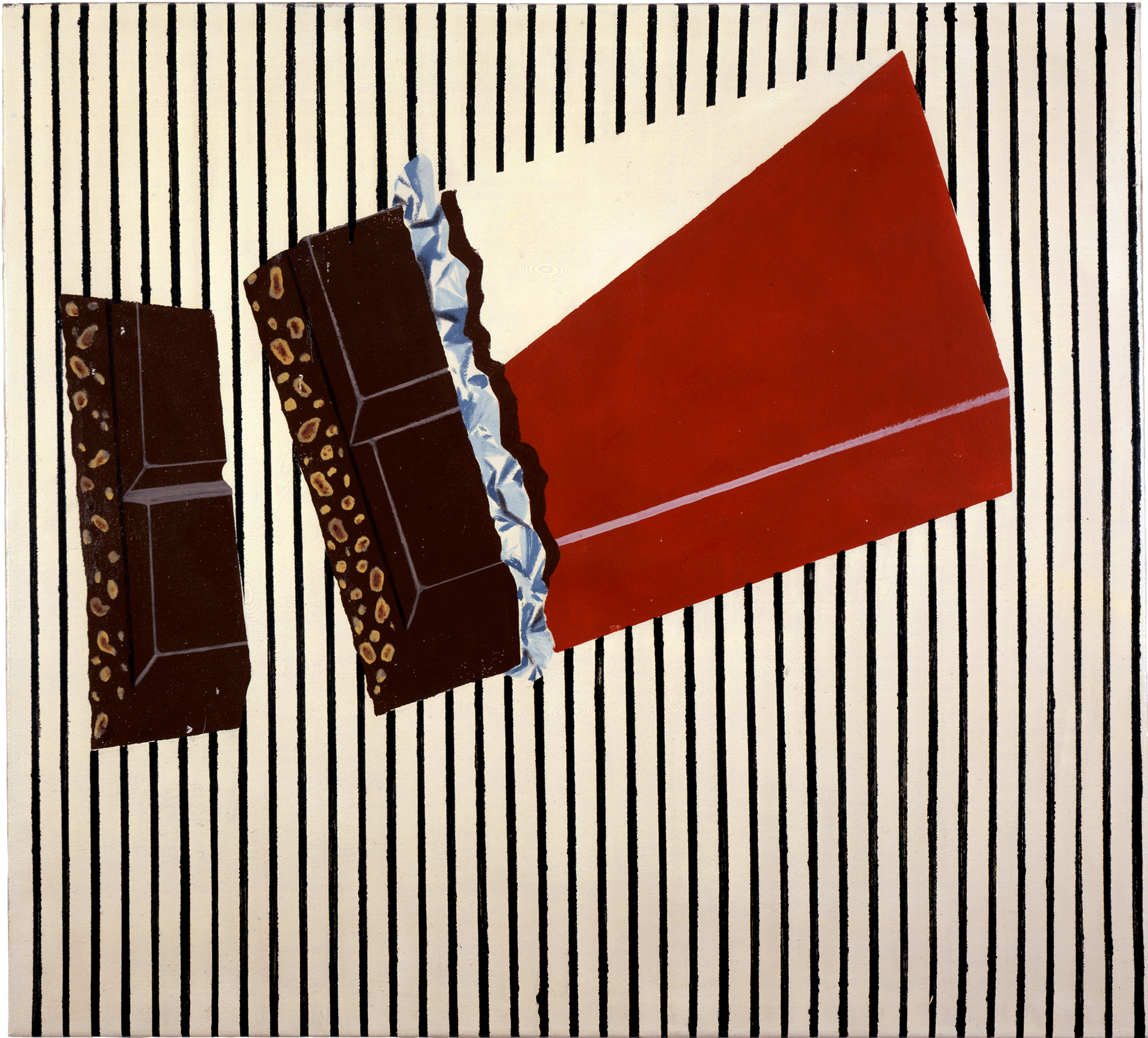 A painting by Sigmar Polke titled Schokoladenbild, translated as Chocolate Painting, dated 1964.