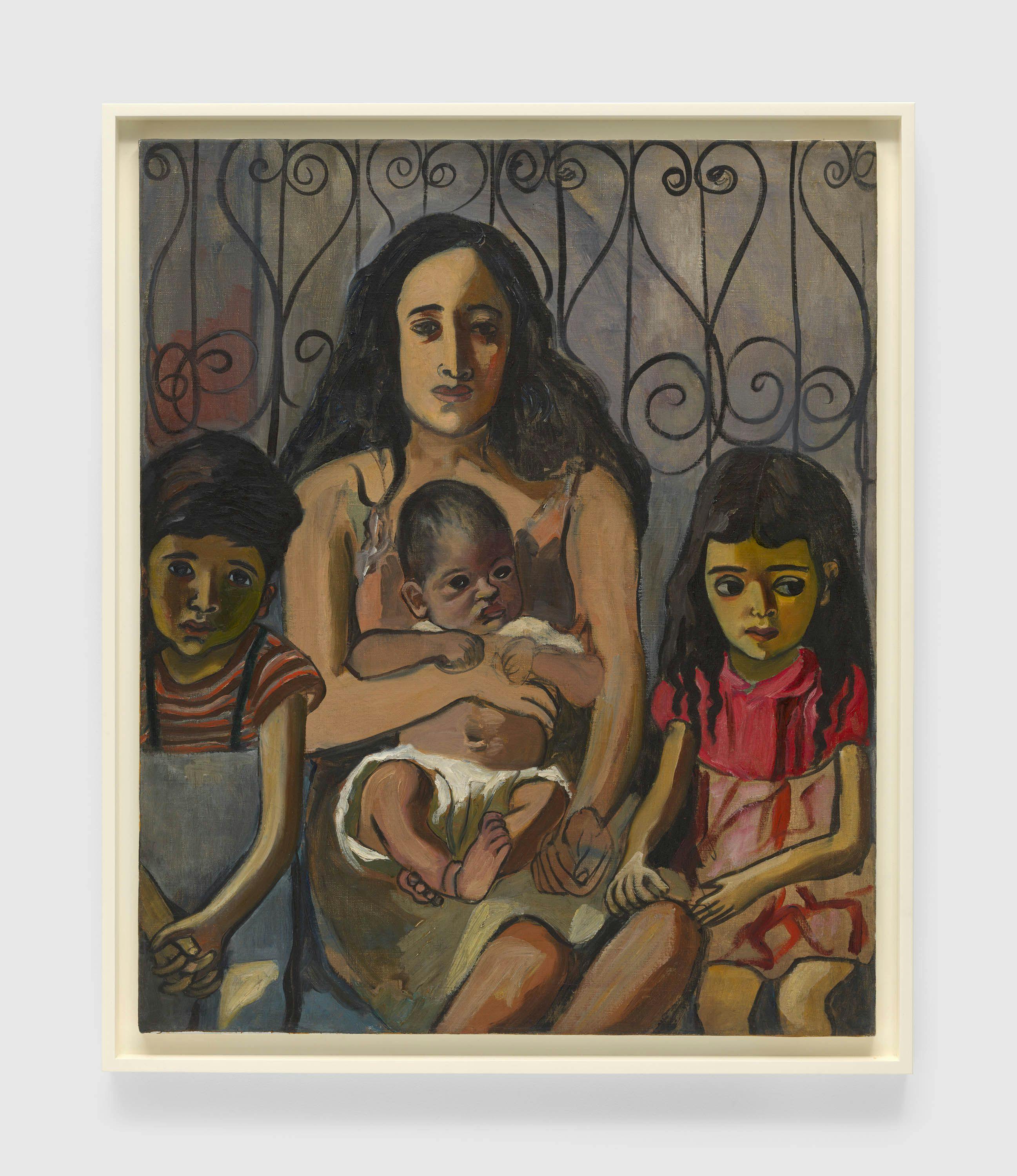 A painting by Alice Neel, titled The Spanish Family, dated 1943.