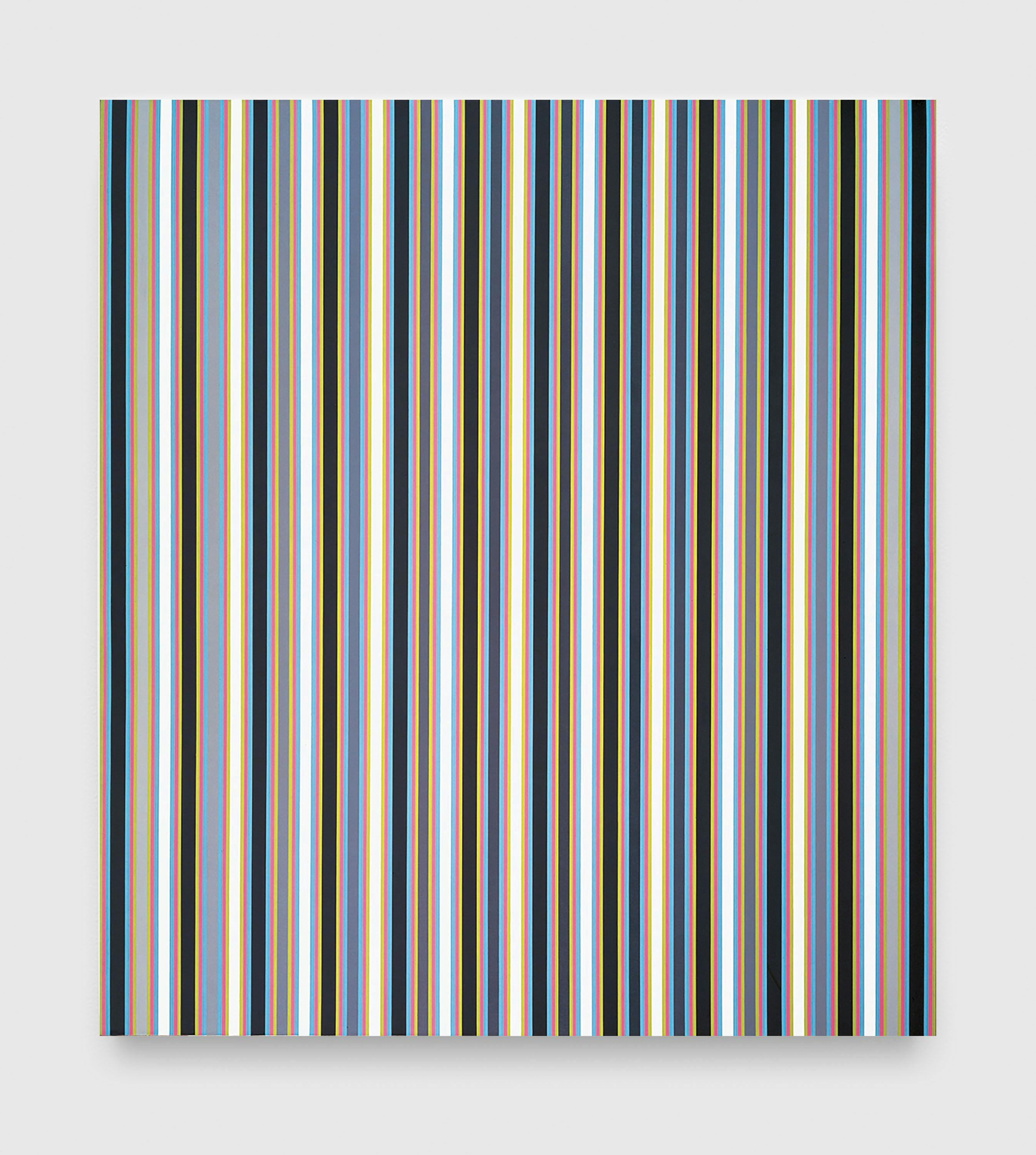 A painting by Bridget Riley, titled Cantus Firmus, 1972 to 1973.