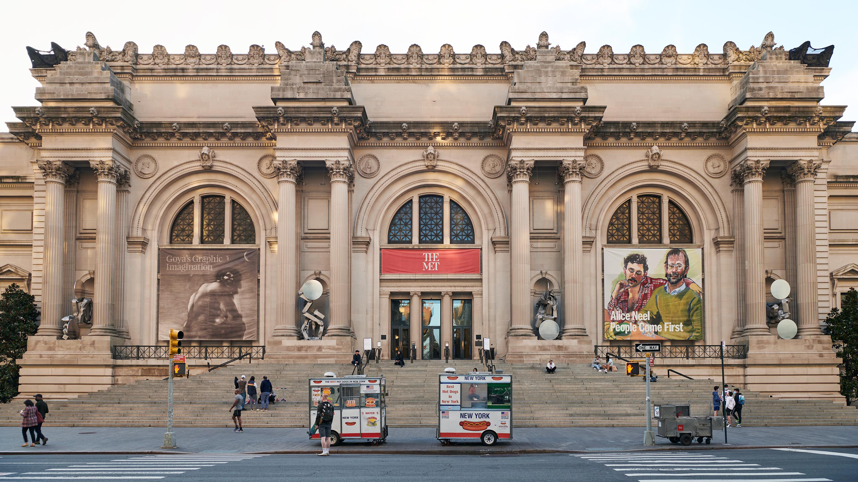 Street view of The Met, showcasing Alice Neel: People Come First, 2021