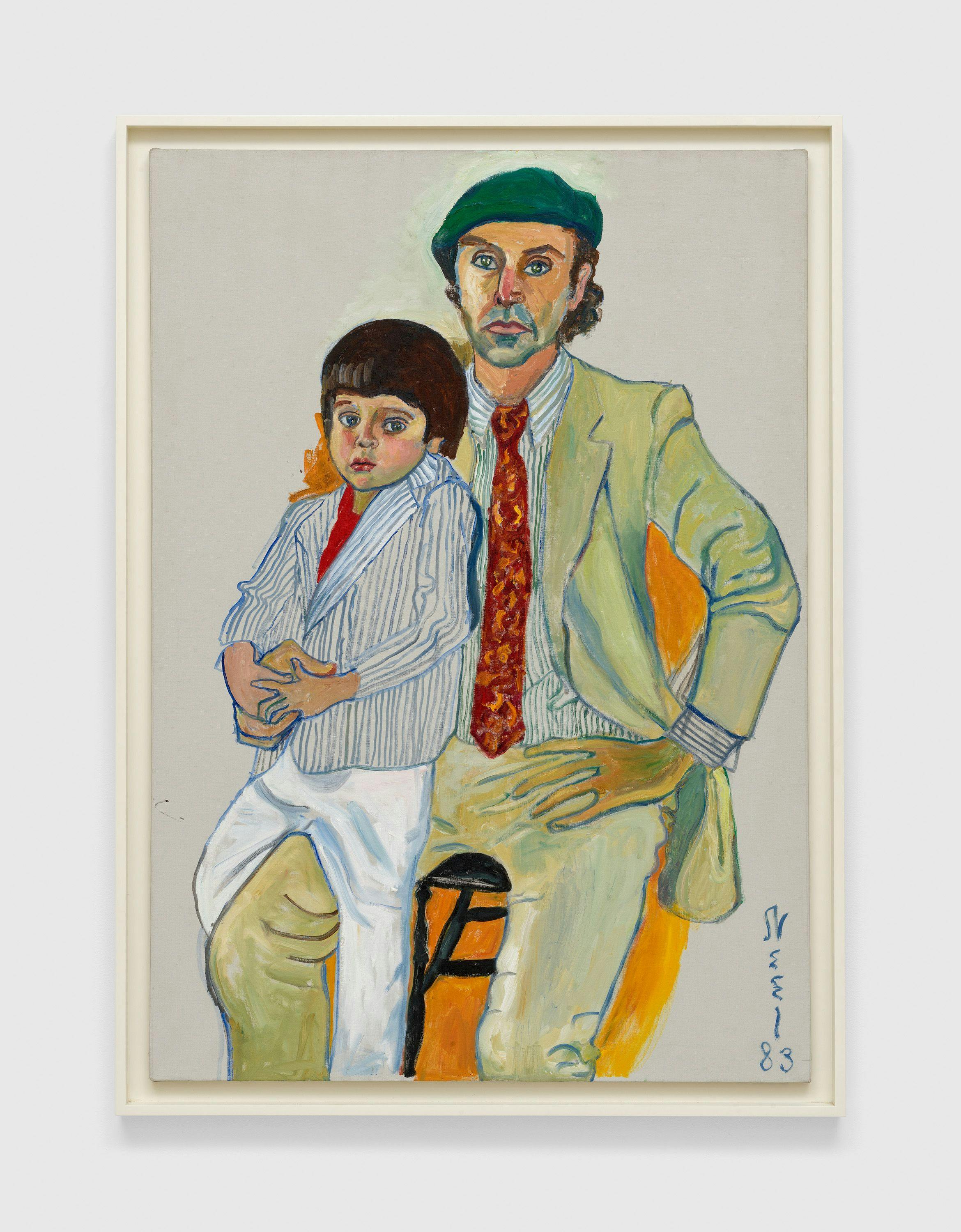 A painting by Alice Neel, Hartley and Andrew, dated 1983.
