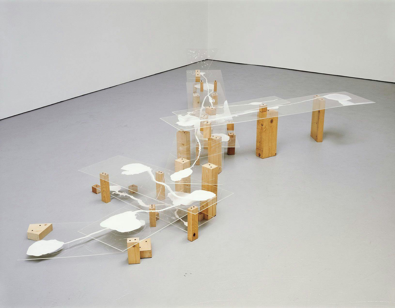 A mixed media sculpture by Al Taylor, titled Untitled (Pet Stain Removal Device), dated 1992.