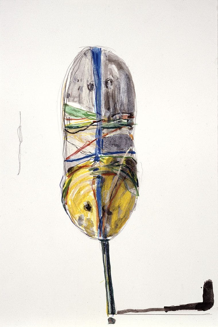 A mixed media work on paper by Al Taylor, titled Bondage Duck, dated 1998.