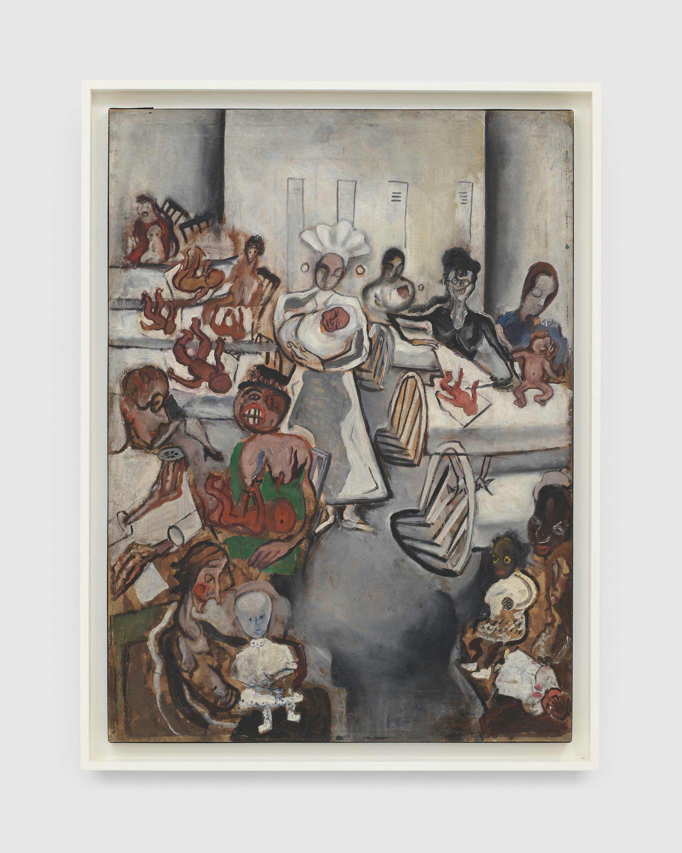 A painting by Alice Neel, titled Well Baby Clinic, 1928 to 1929.