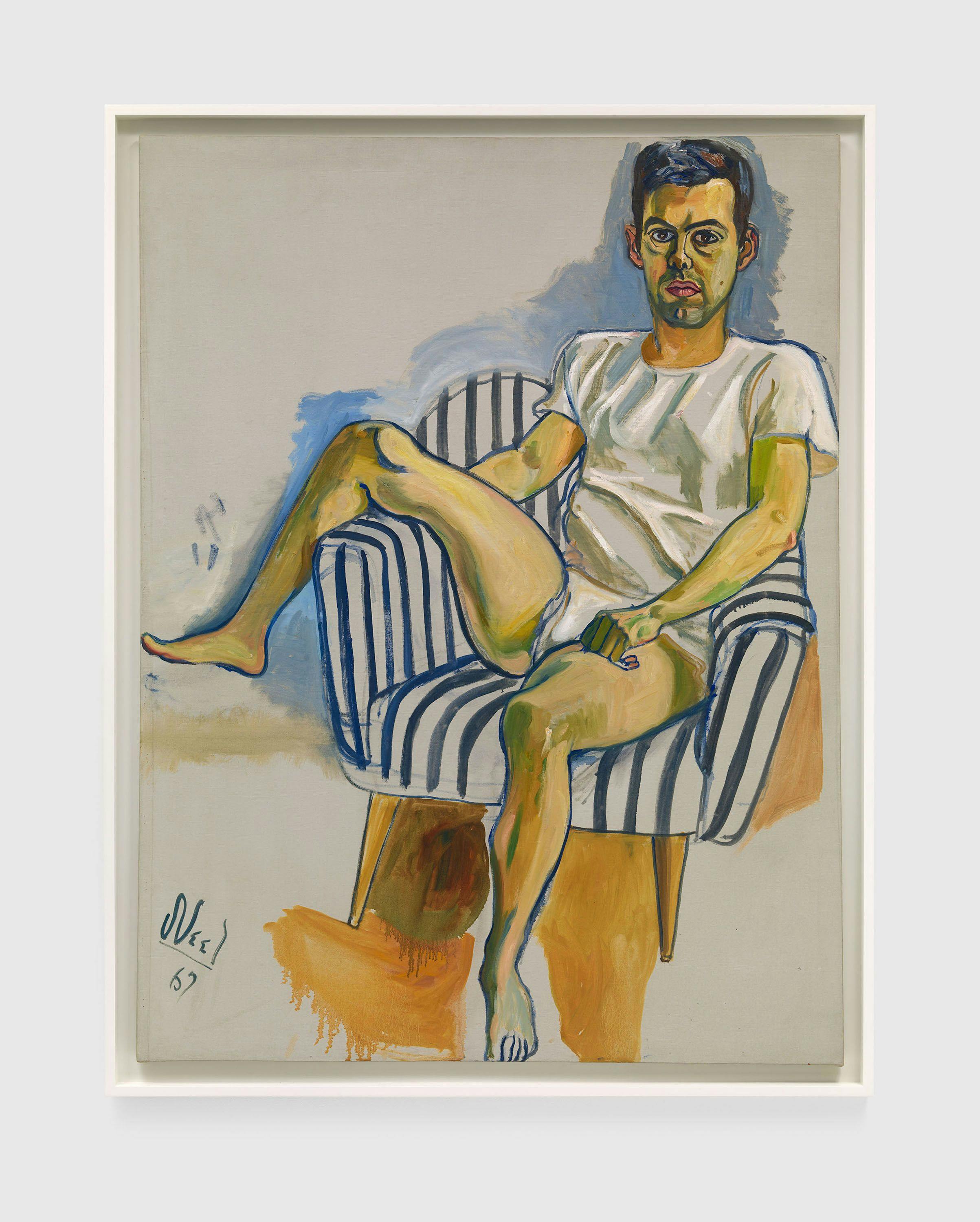 A painting by Alice Neel, titled Richard, dated 1967.