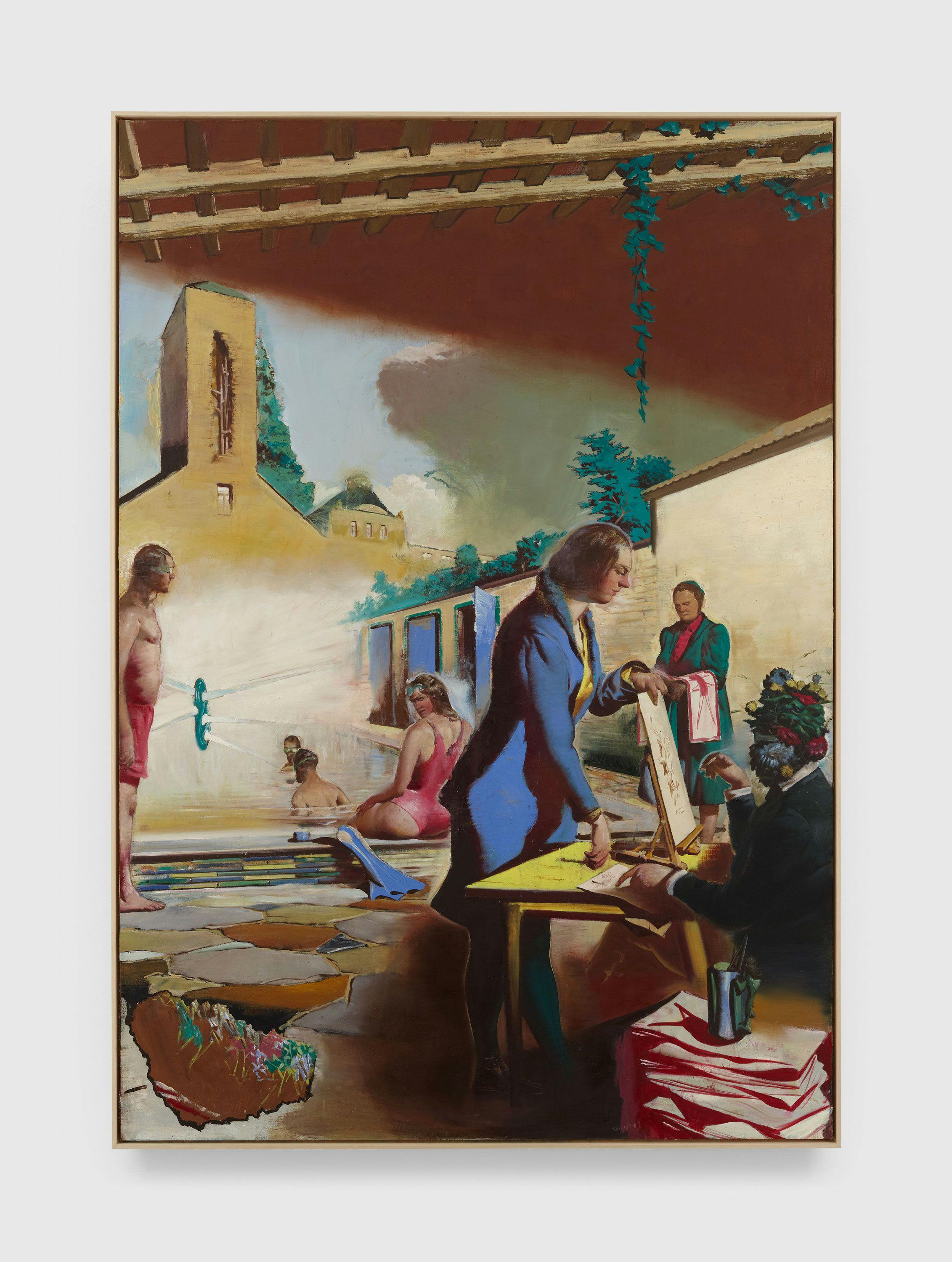 A painting by Neo Rauch, titled Gutachter, dated 2009.