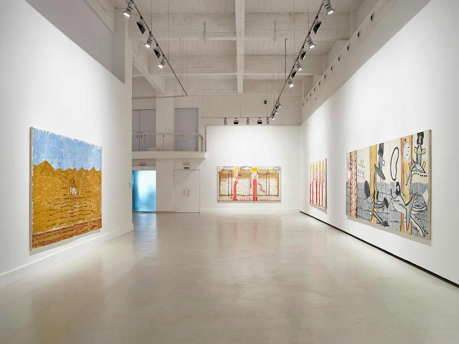 Installation view of the exhibition, Rose Wylie: Hullo Hullo..., at CAC Málaga in Málaga, dated 2018.