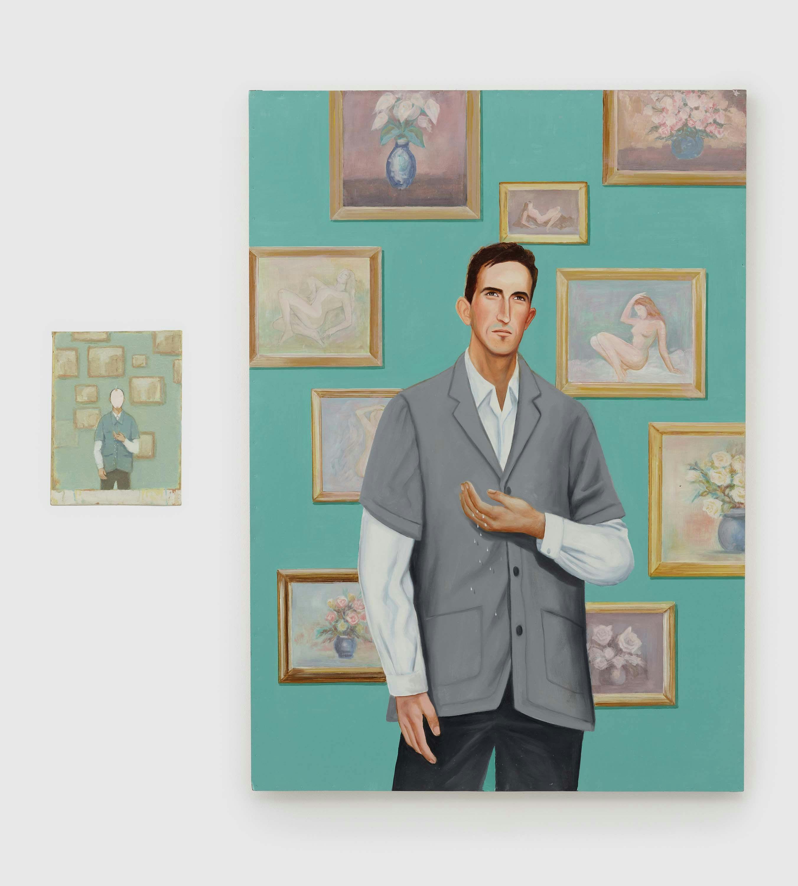 A painting by Francis Alÿs, called Untitled (Self-Portrait), 1995 to 1996.