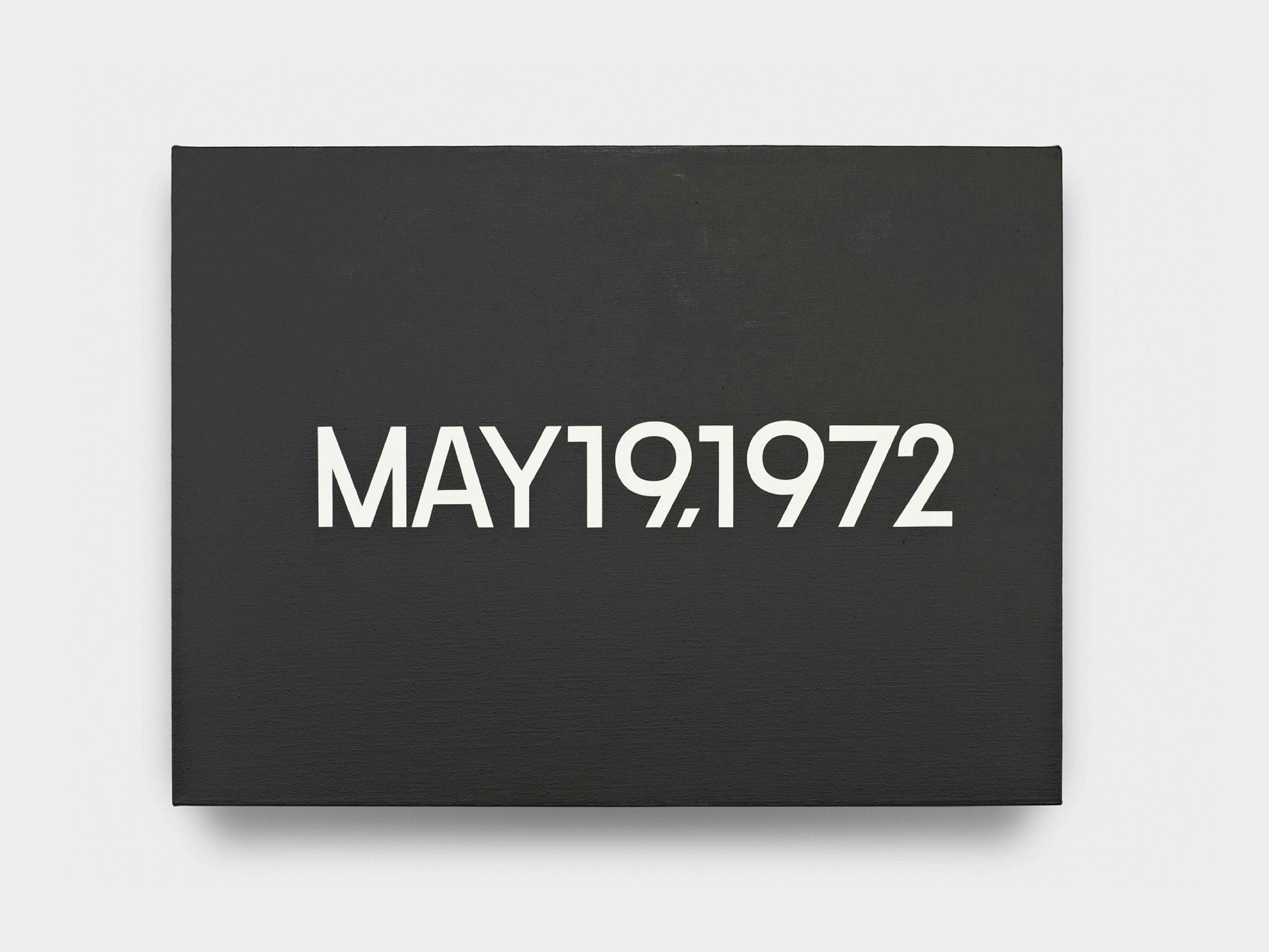 A painting by On Kawara, titled MAY 19, 1972, dated 1972.