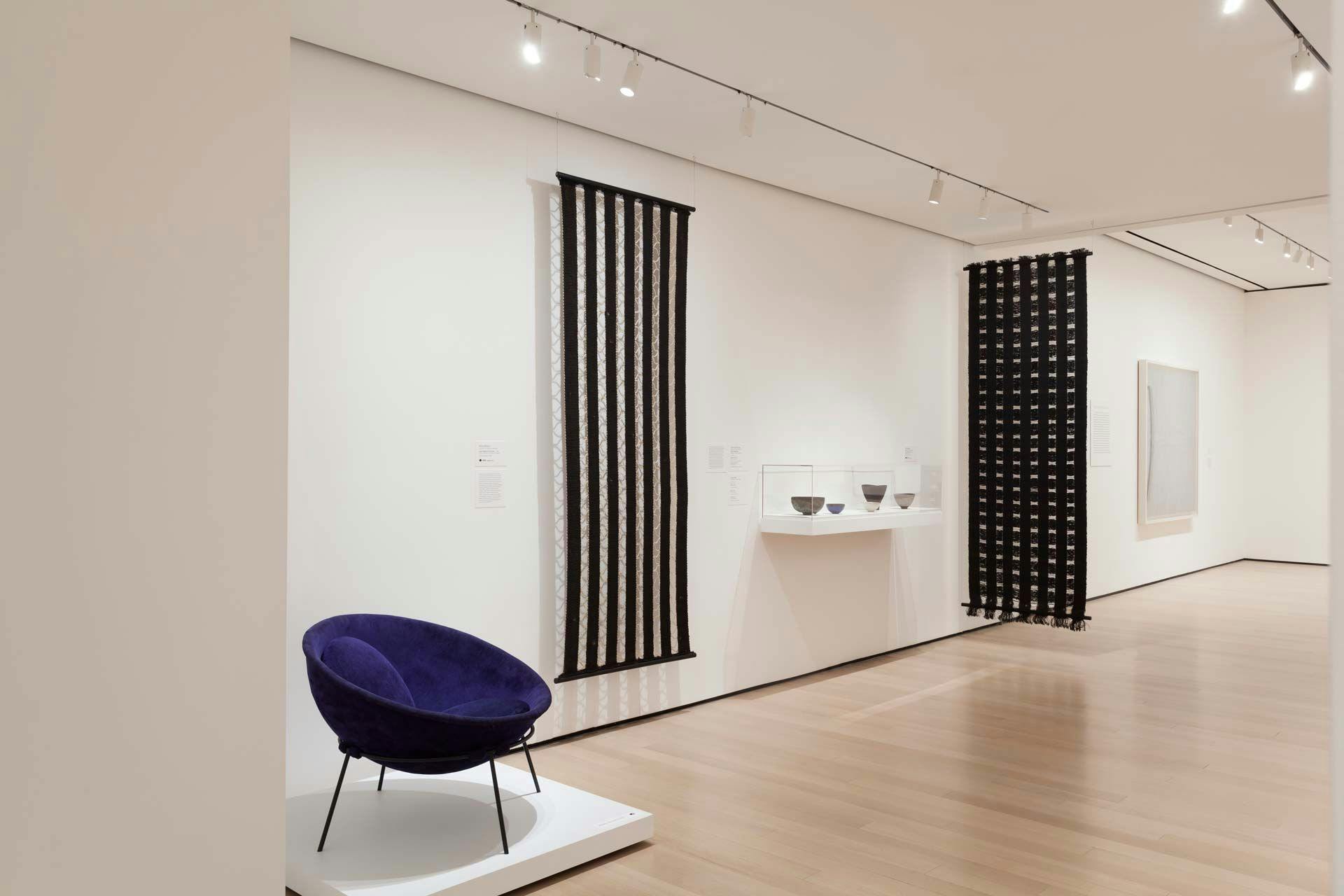 Installation view of work by Anni Albers in the exhibition Making Space: Women Artists and Postwar Abstraction at The Museum of Modern Art dated 2017.