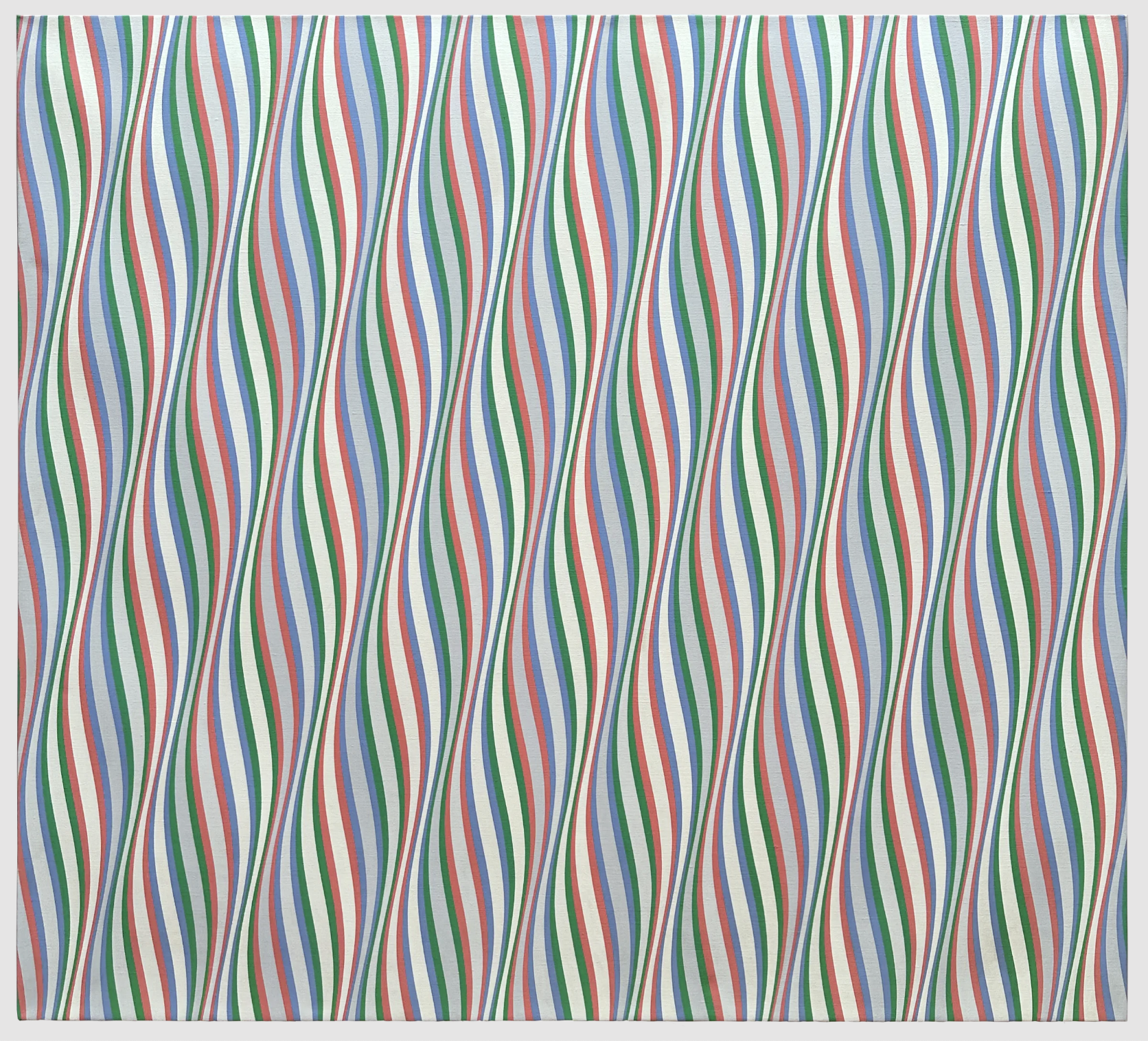 An untitled painting by Bridget Riley, dated 1974.